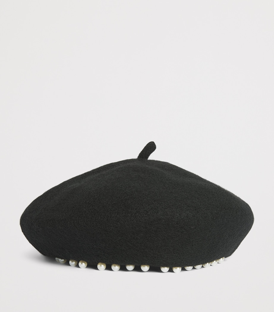 Monnalisa Felt Appliqué Beret Nero Image 2