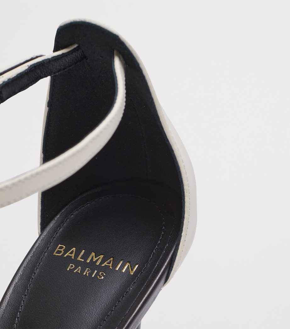 Leather Sync Heeled Mules 95 0AI IVOIRE Image 9