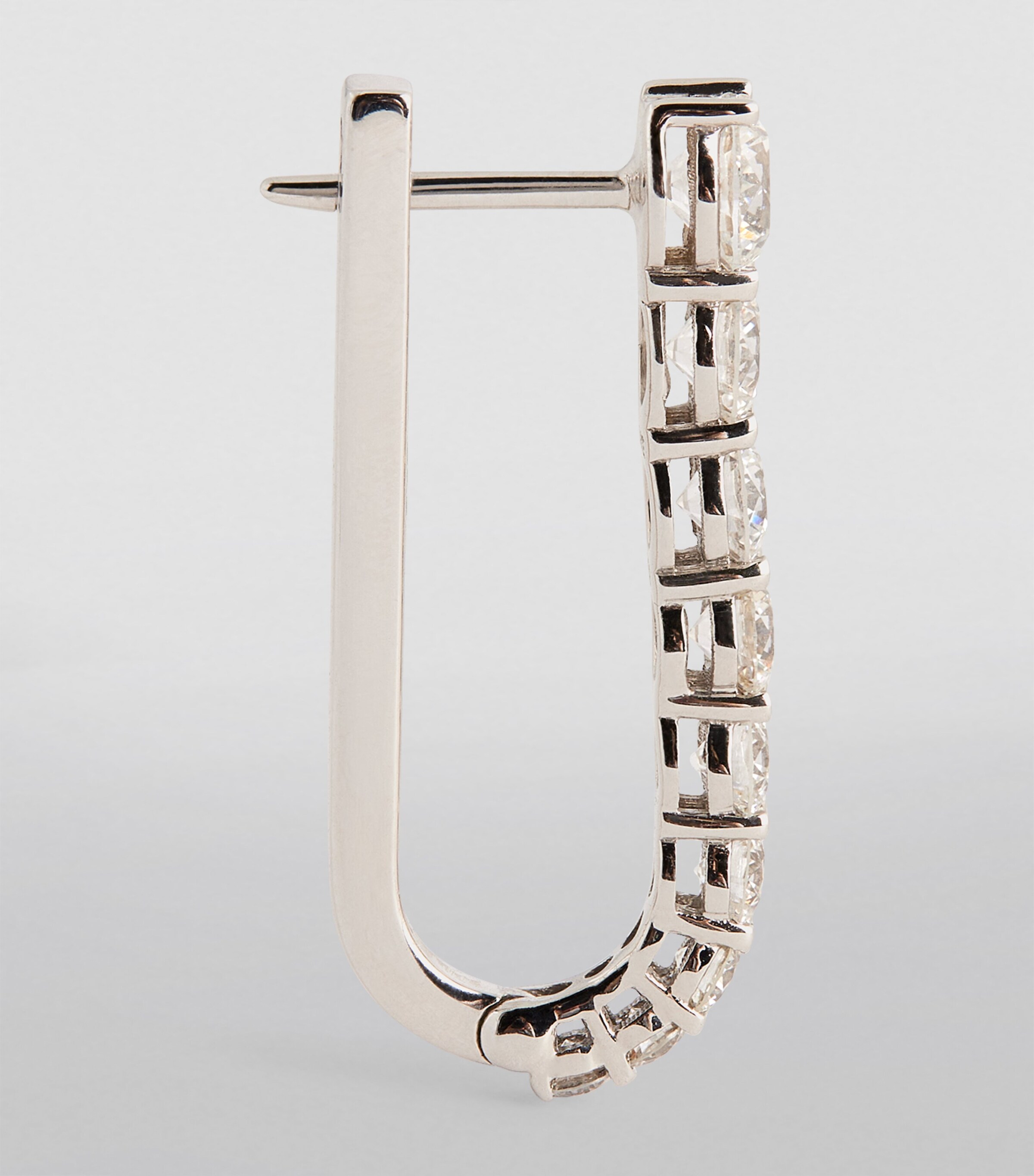Melissa Kaye White Gold and Diamond Aria U Hoop Earrings White Gold Image 3