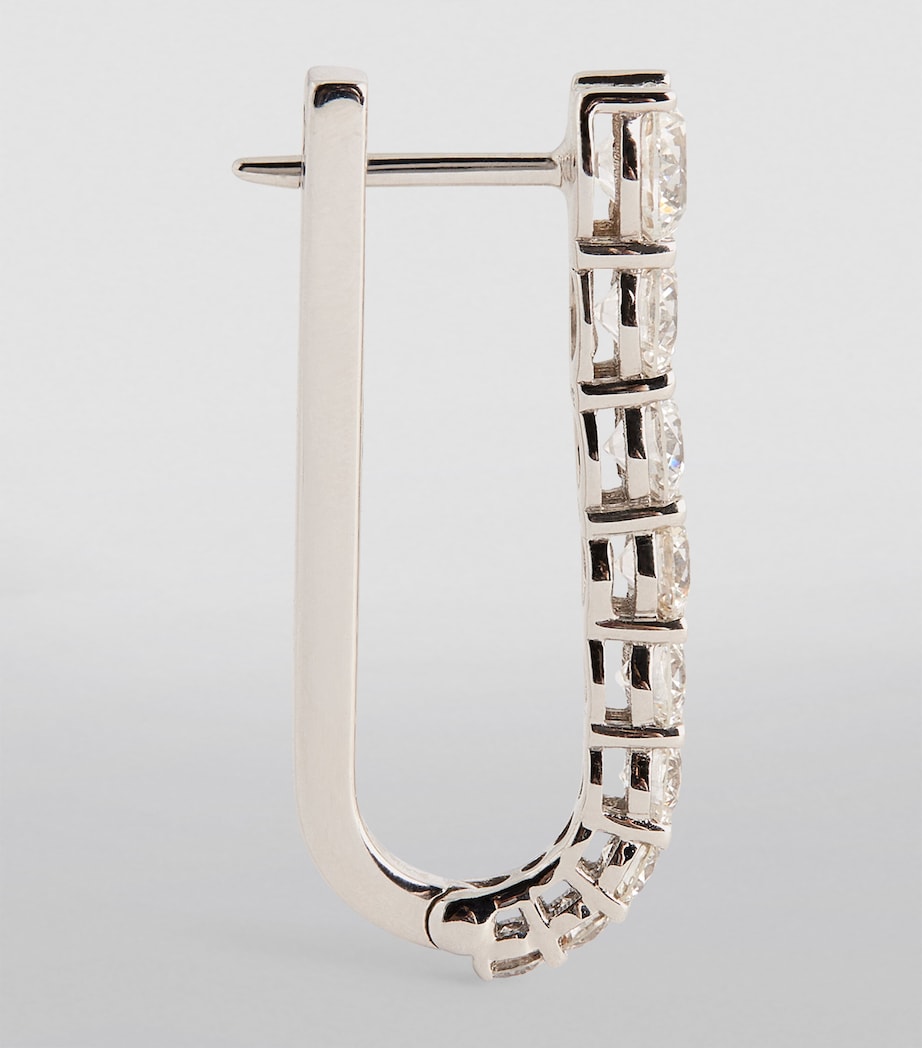 Melissa Kaye White Gold and Diamond Aria U Hoop Earrings White Gold Image 3