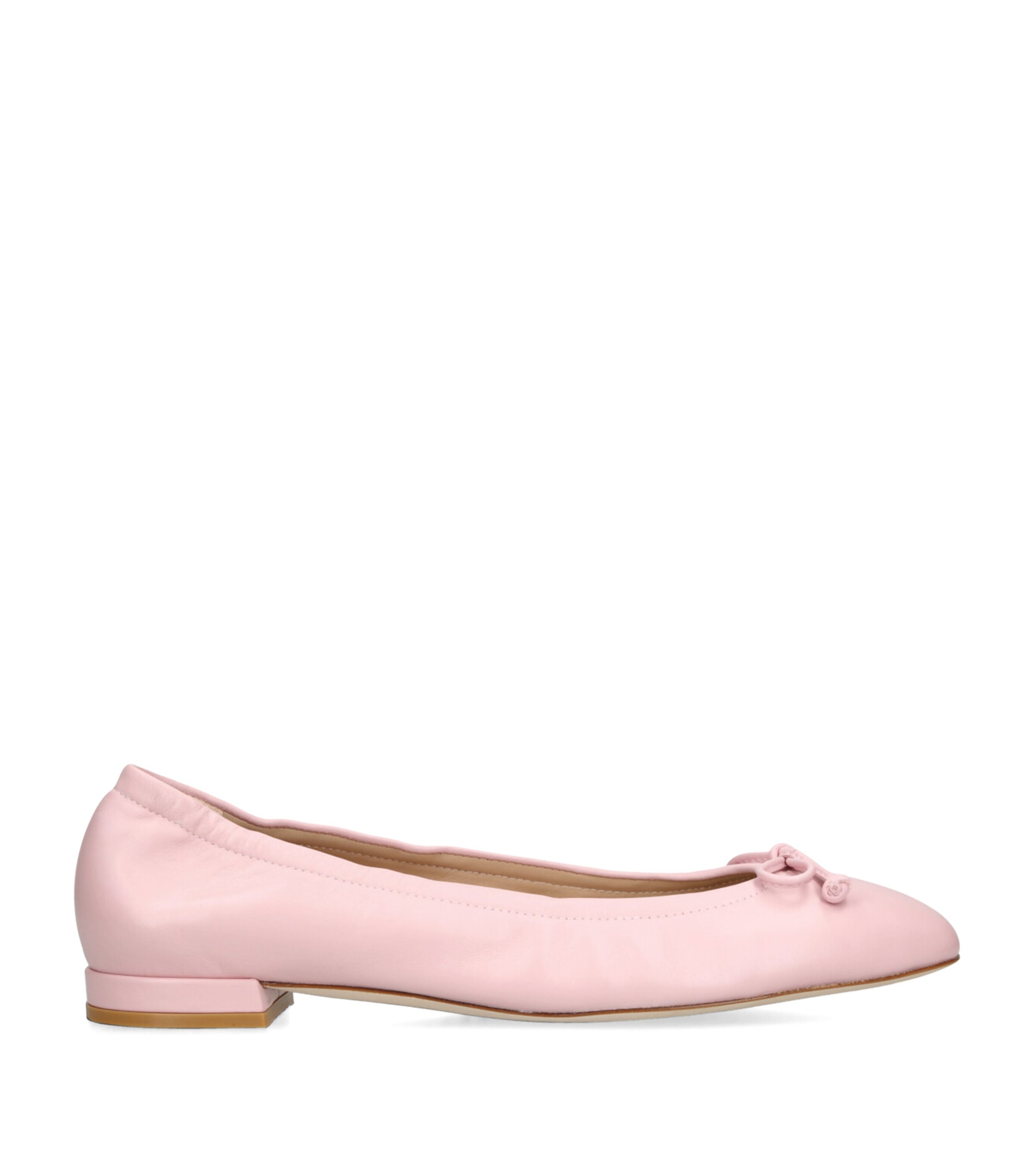Stuart Weitzman Pink Leather Bria Ballet Flats | Harrods US