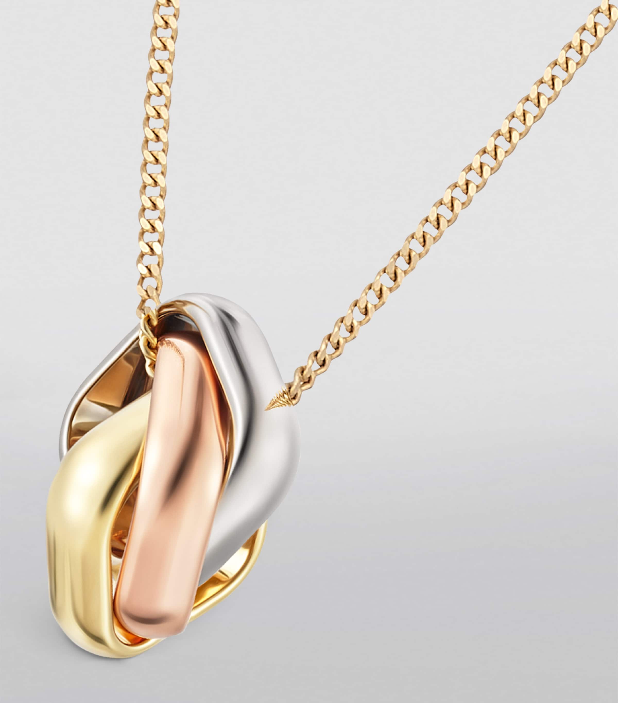 Mixed Gold and Diamond Trinity Necklace MIXED GOLD Image 6