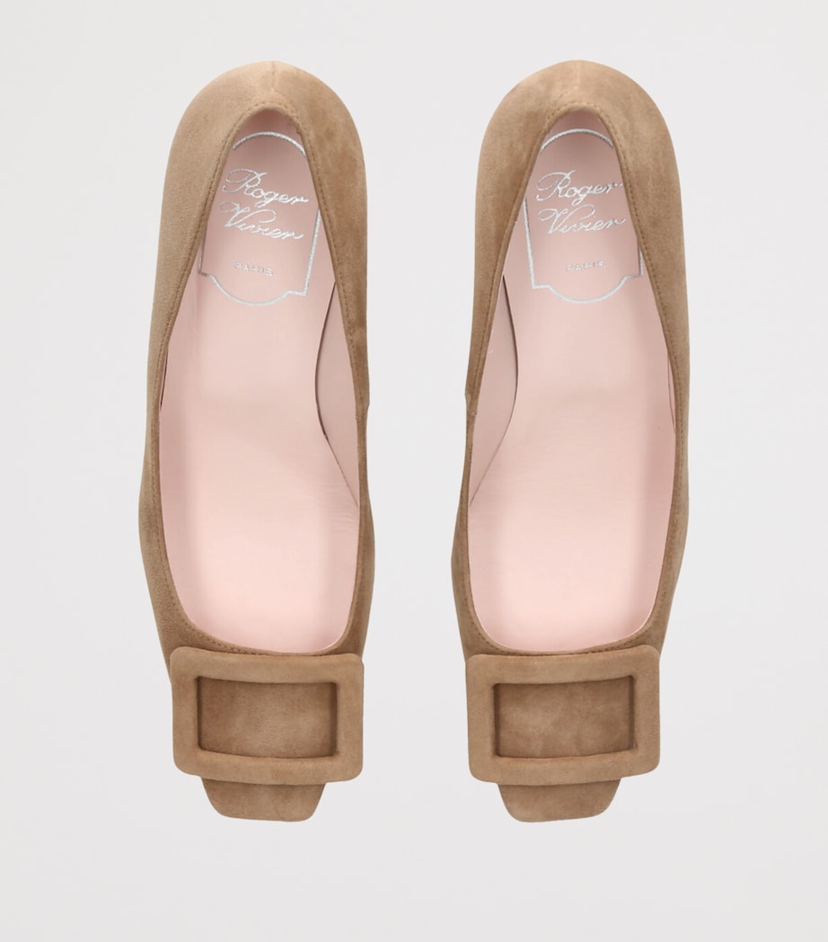 Suede Trompette Pumps 70 TAN Image 4