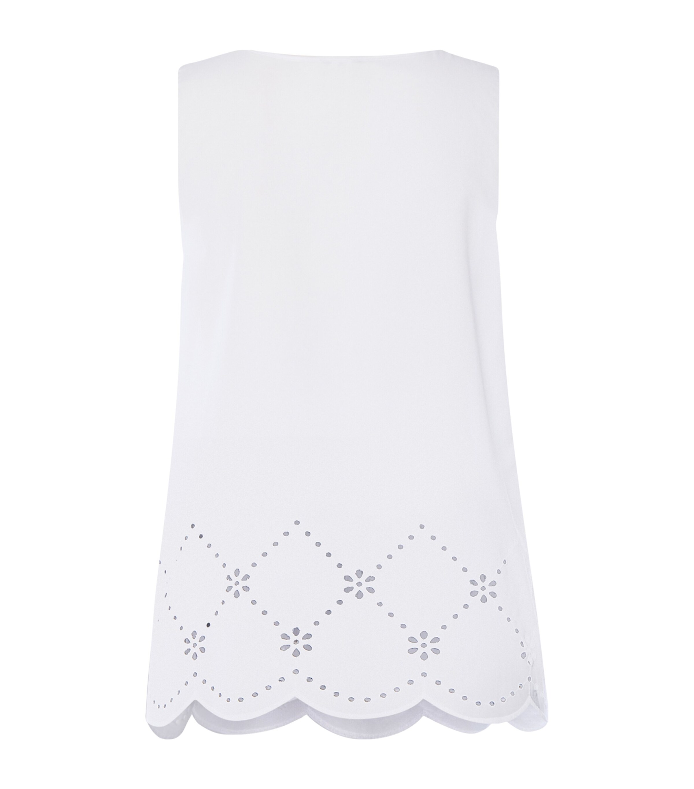 Hanro Womens Cotton Broderie Anglaise Tank Top White Image 5