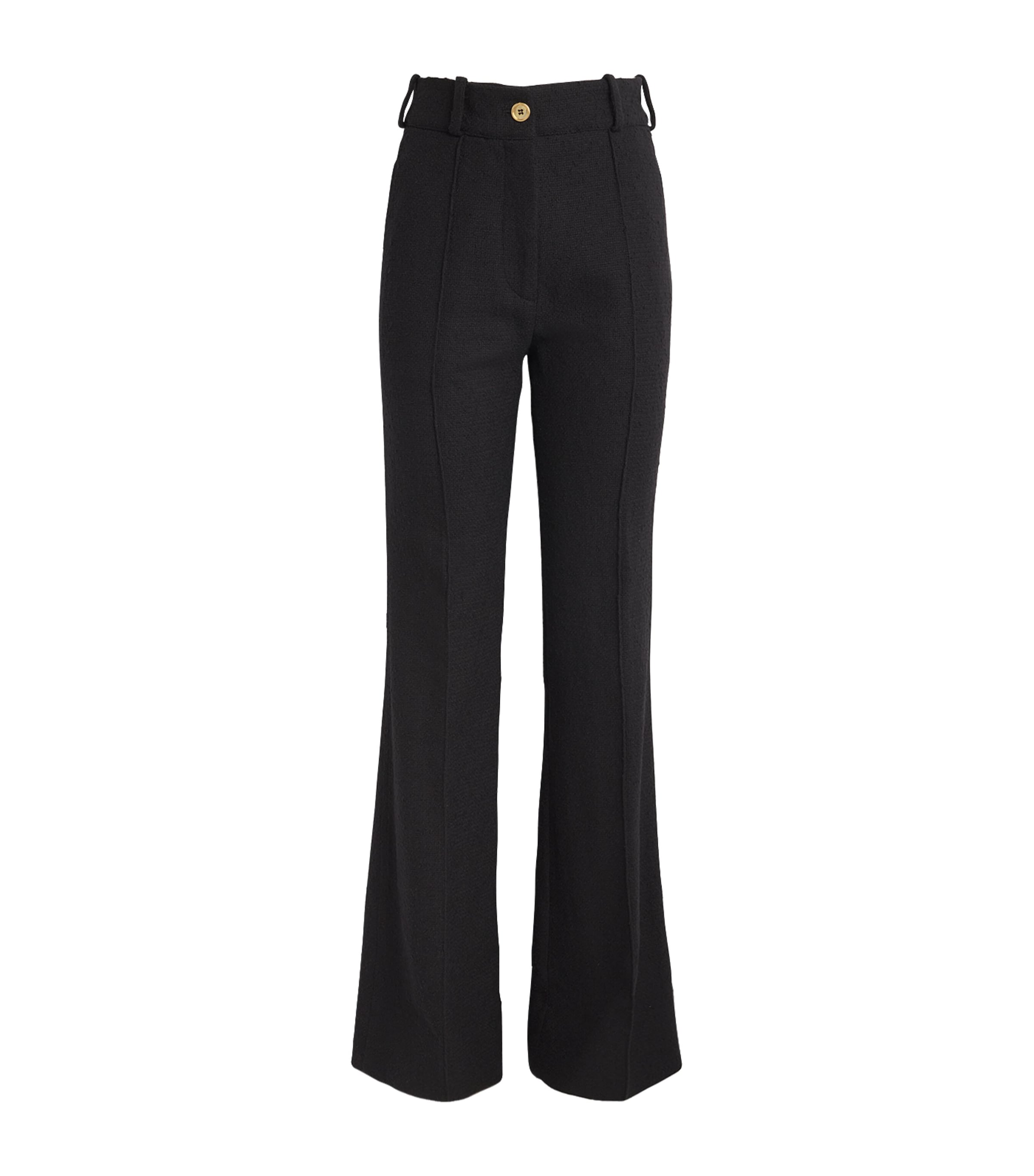 Patou Trousers Flared Leg Belt Loops In Black