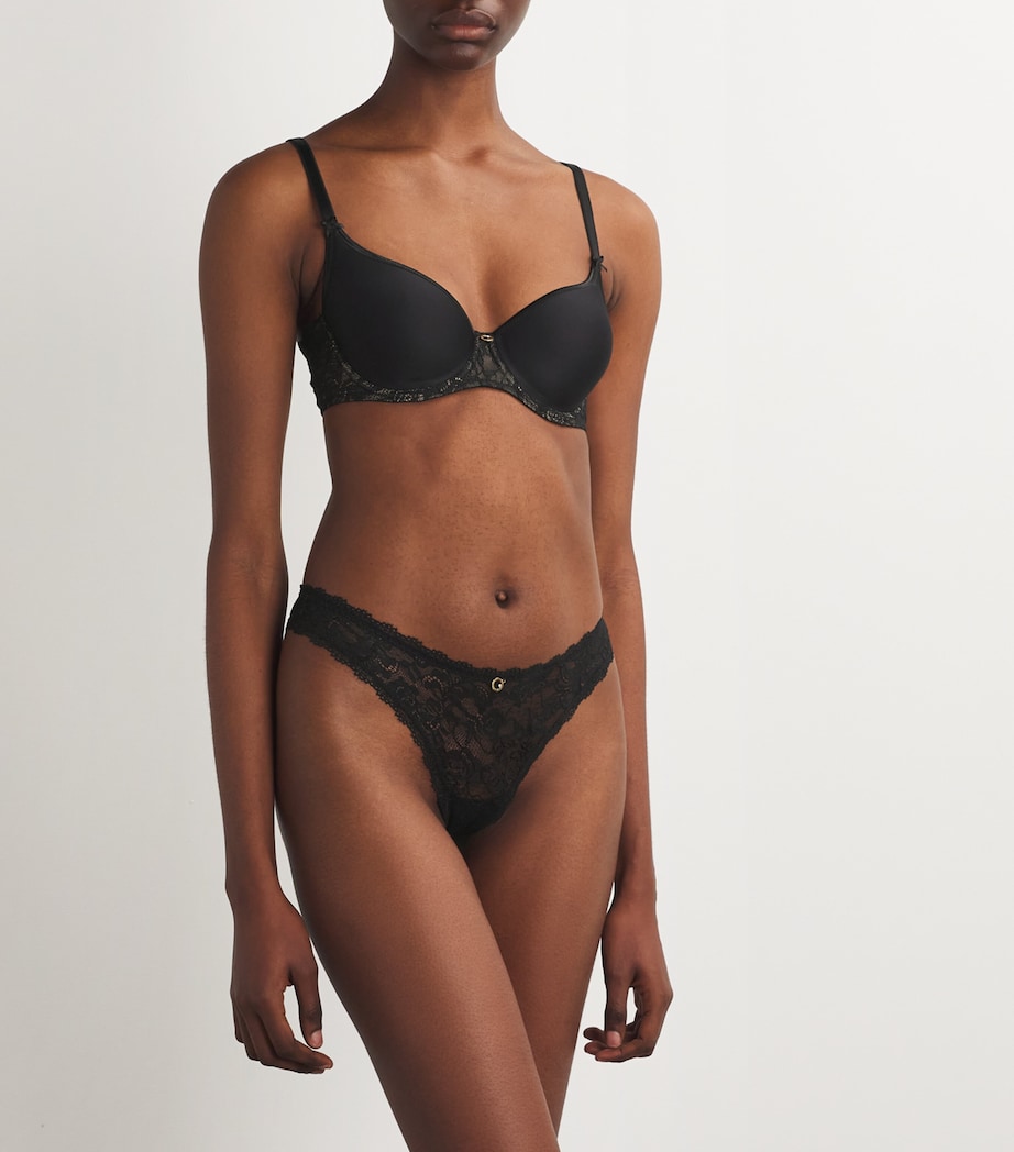 Lace Rosessence Tanga BLACK Image 2