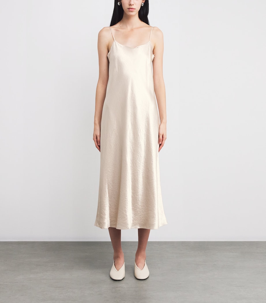 Sleeveless Slip Midi Dress 281CMG CHAMPAGNE Image 3