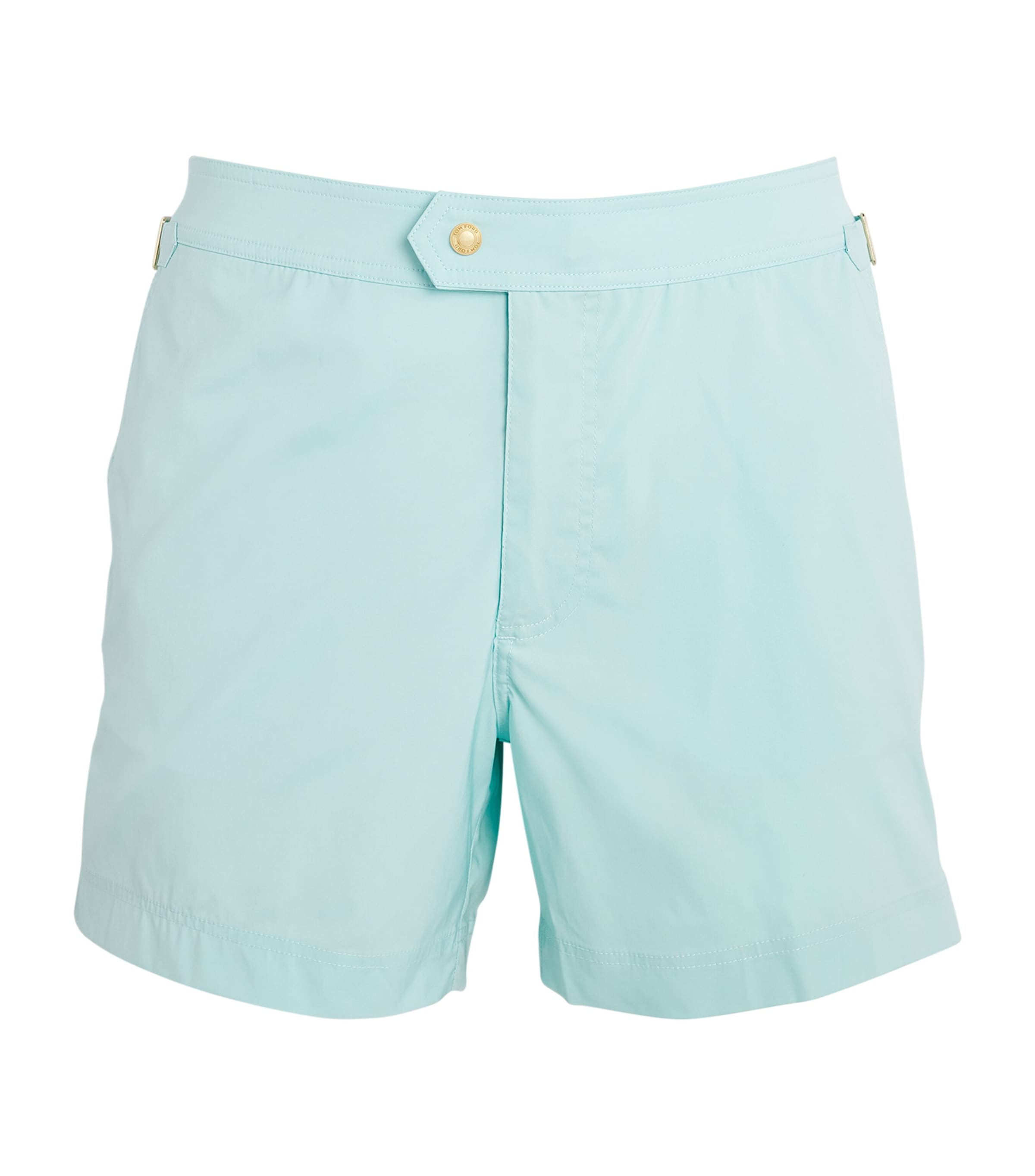 Tom Ford Poplin Swim Shorts In Blue
