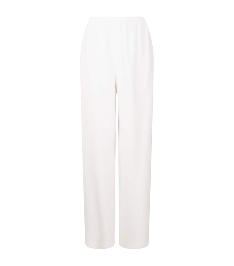 Silk Wide-Leg Trousers WHITE Image 1