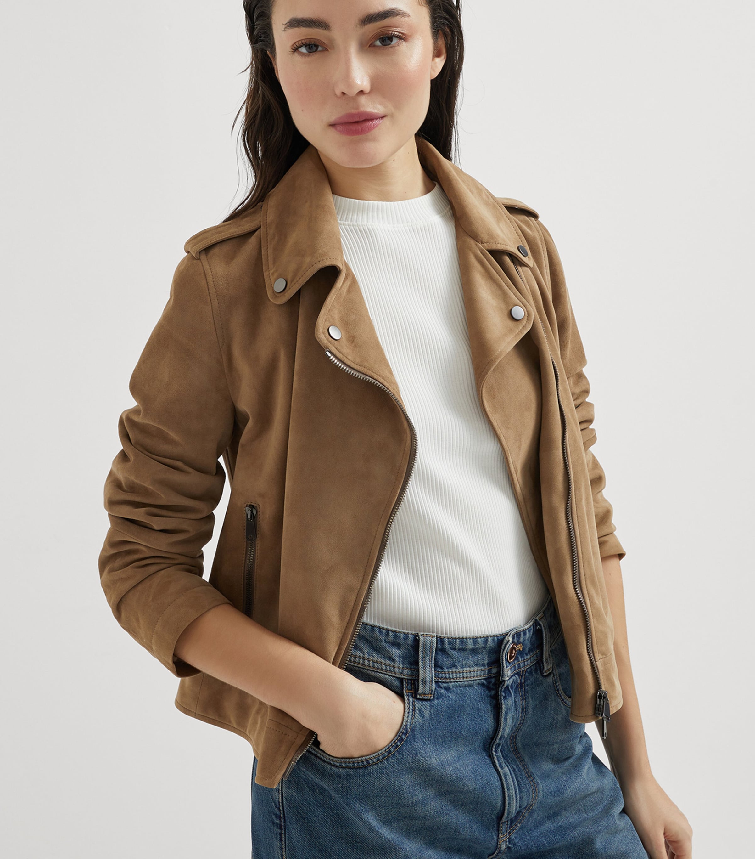Suede Biker Jacket C6340 Image 5