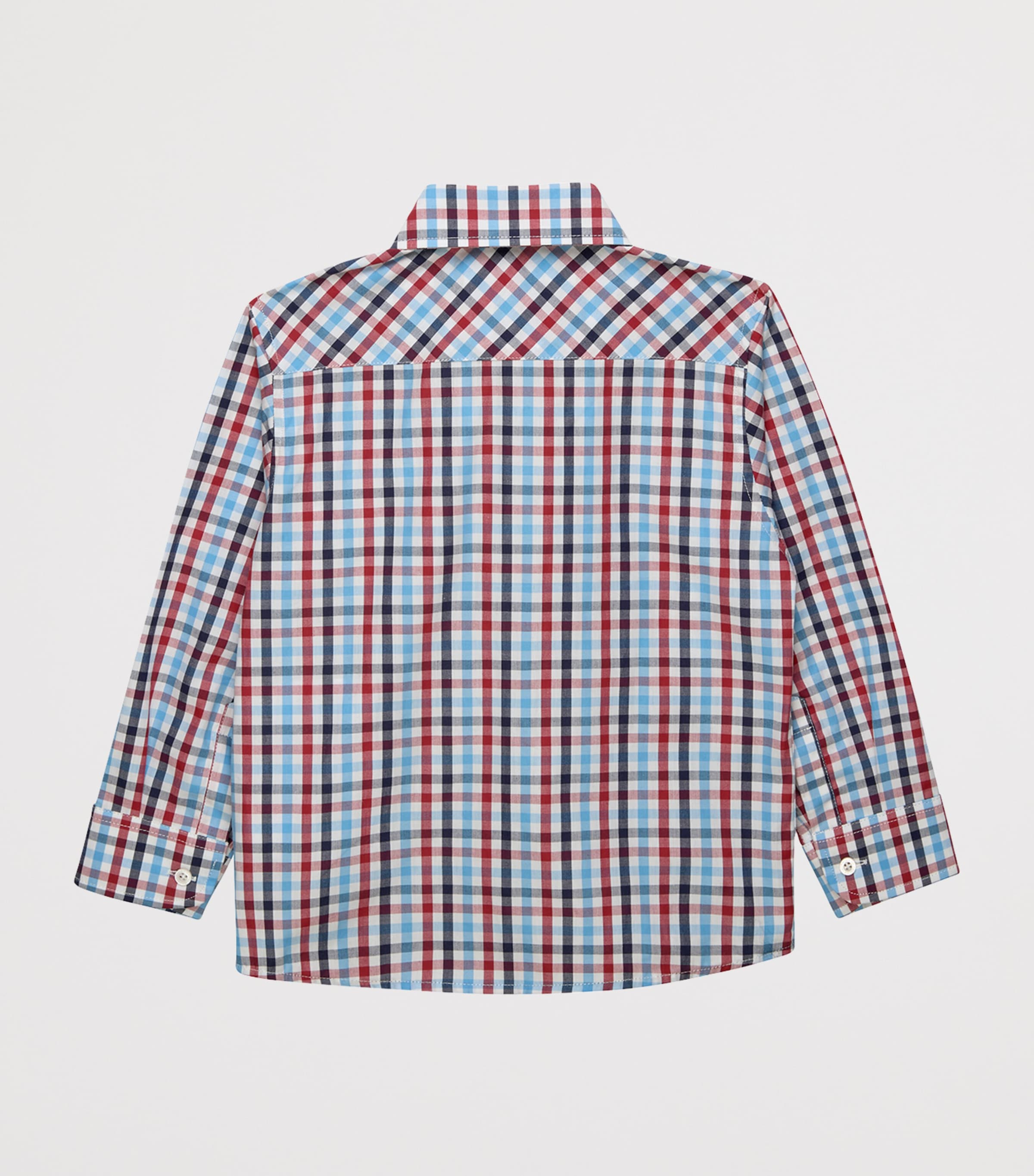Trotters Cotton Check Thomas Shirt (2-5 Years) Red Image 2