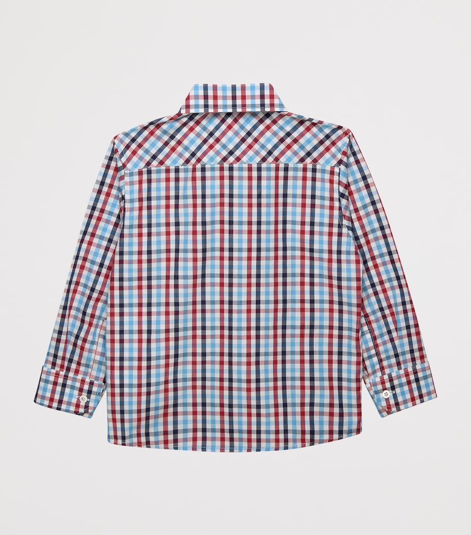 Trotters Cotton Check Thomas Shirt (2-5 Years) Red Image 2