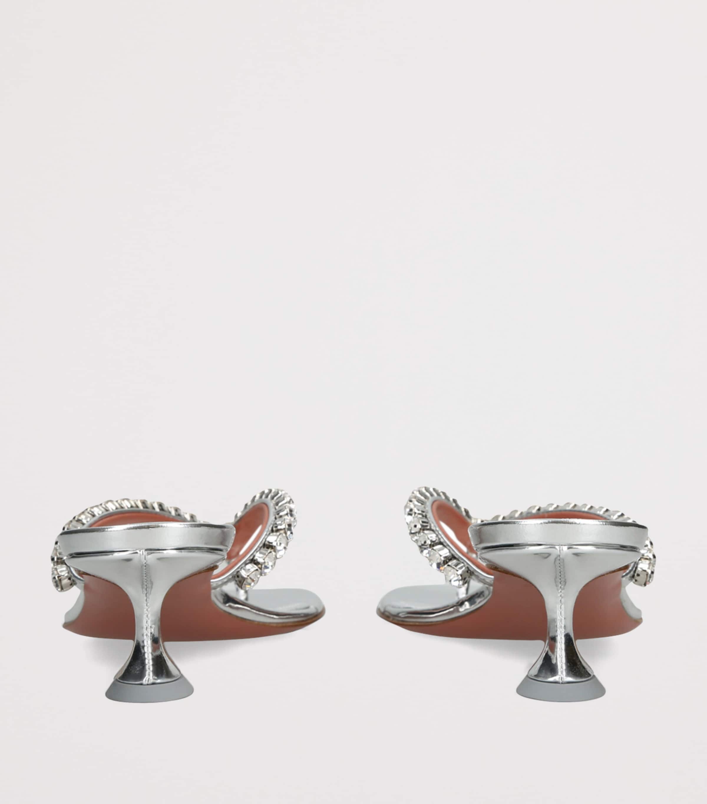 Leather Embellished Gigi Thong Sandals 45 SILVER Image 2