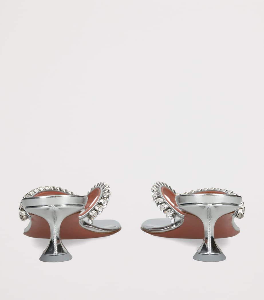 Leather Embellished Gigi Thong Sandals 45 SILVER Image 2