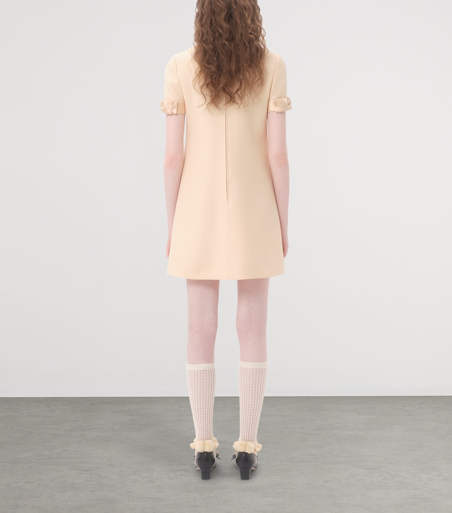 Wool-Silk Bow-Embellished Mini Dress ET5 Image 4