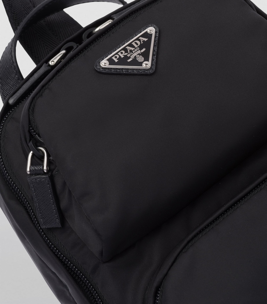 Re-Nylon and Saffiano Leather Backpack F0002 Image 5