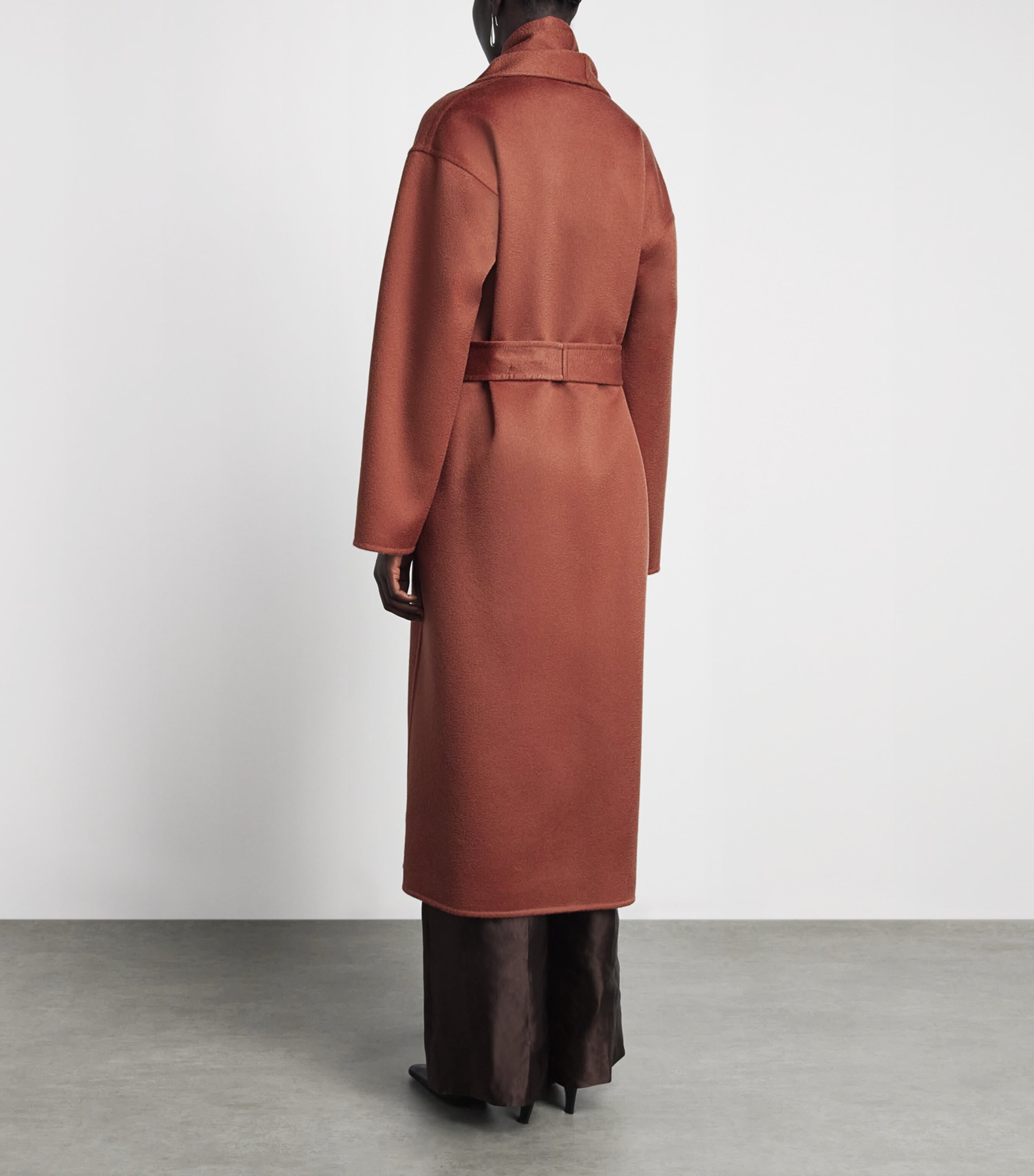 Colombo Womens Cashmere Wrap Coat Porcino Image 5