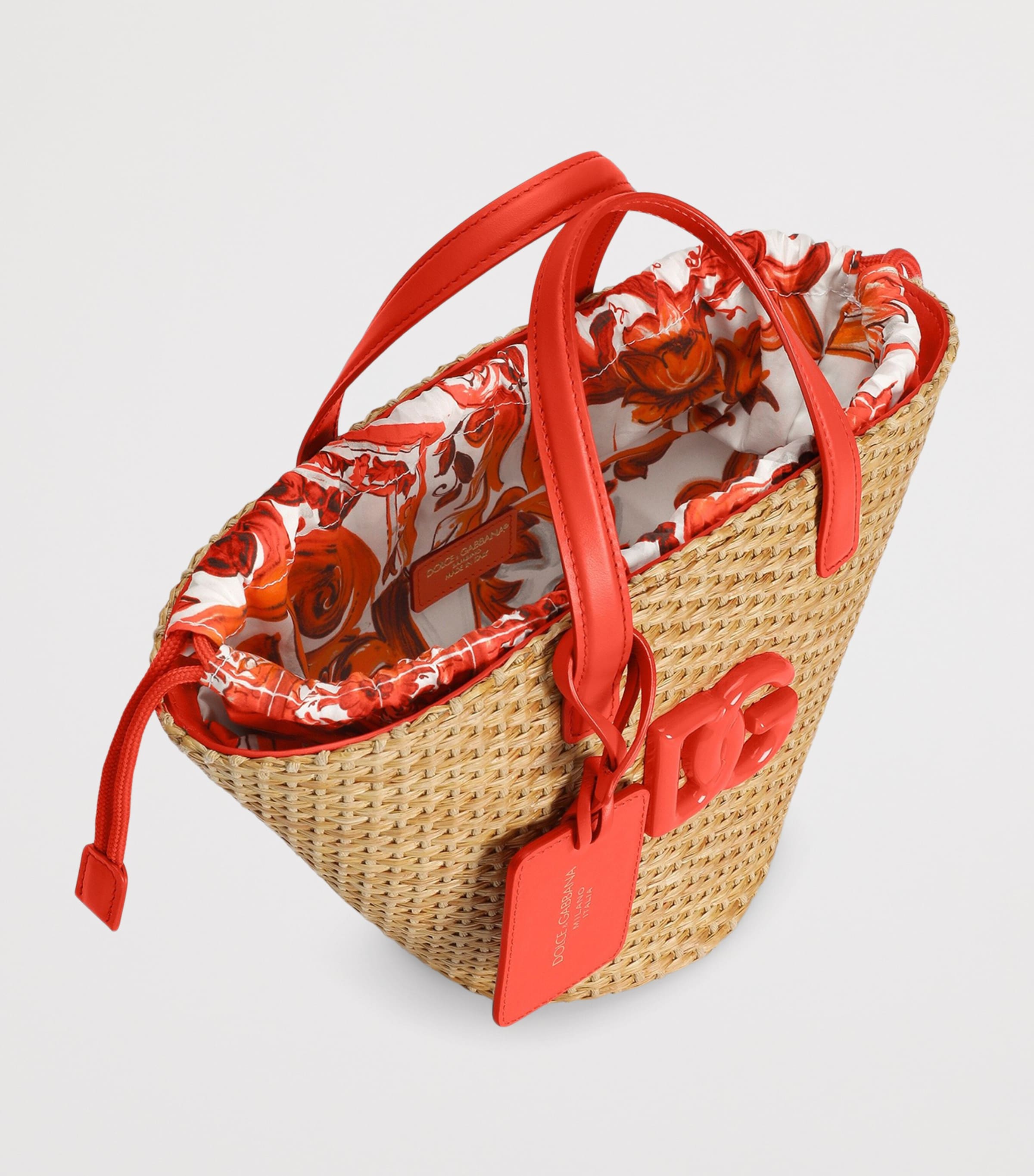 Dolce&Gabbana Kids Multi Straw Logo Tote Bag | Harrods US
