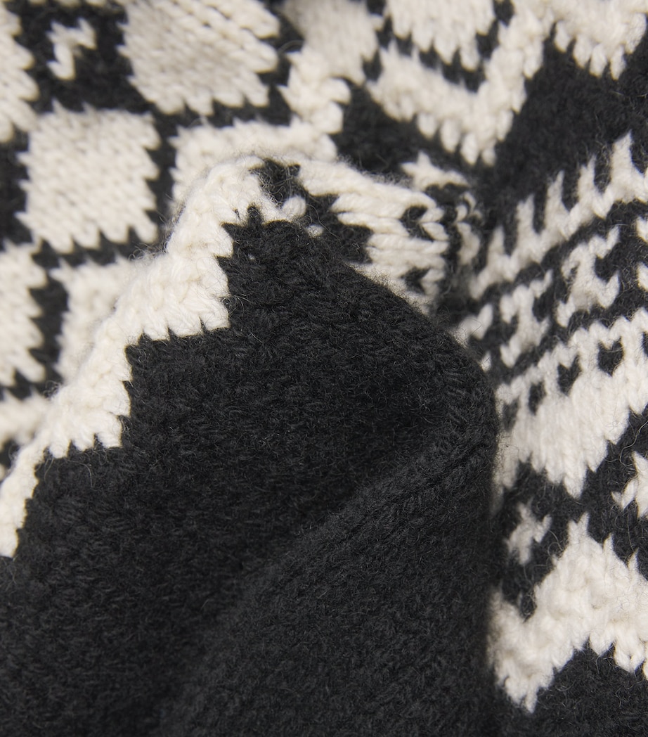 Cashmere Jacquard Sweater CLASSIC BLACK CRM Image 5