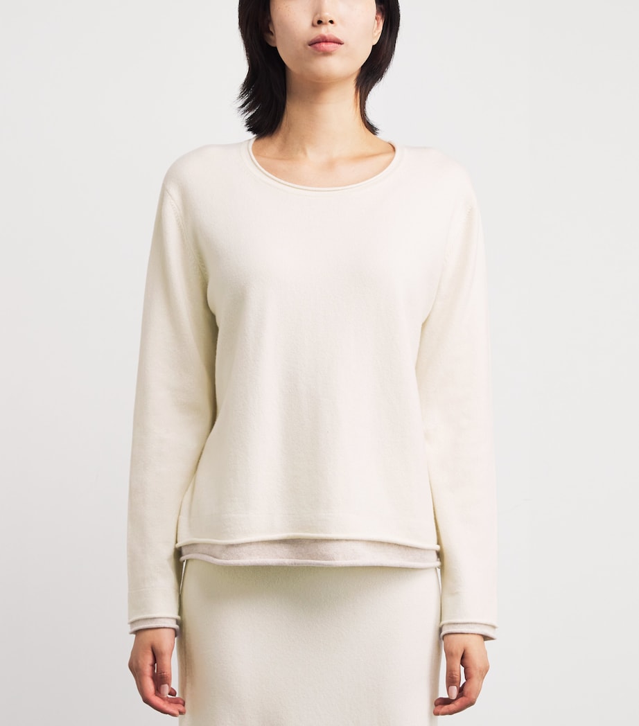 Cashmere Double Layer Sweater IVORY Image 3
