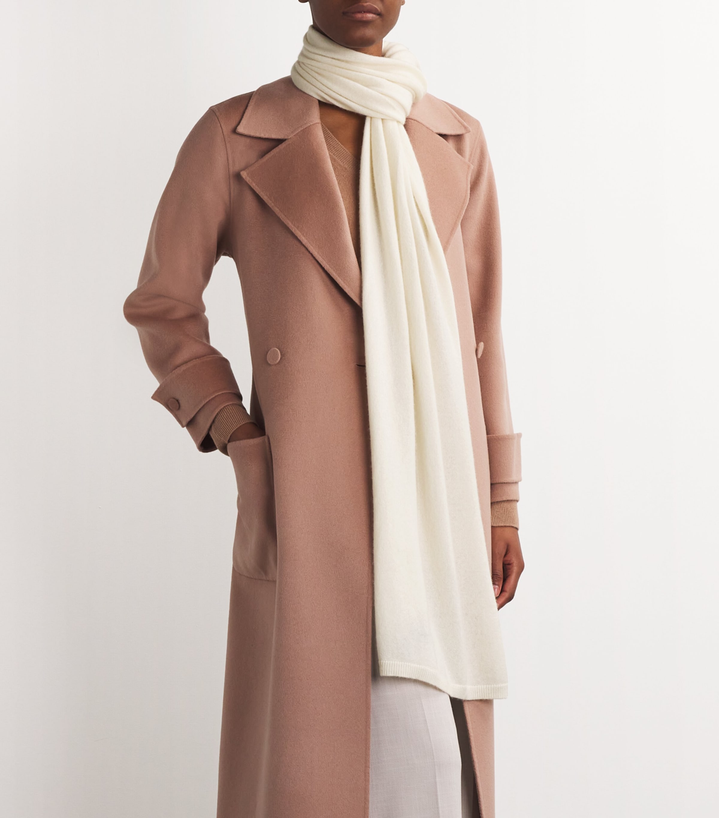 Cashmere Lightweight Scarf IVORY Image 4