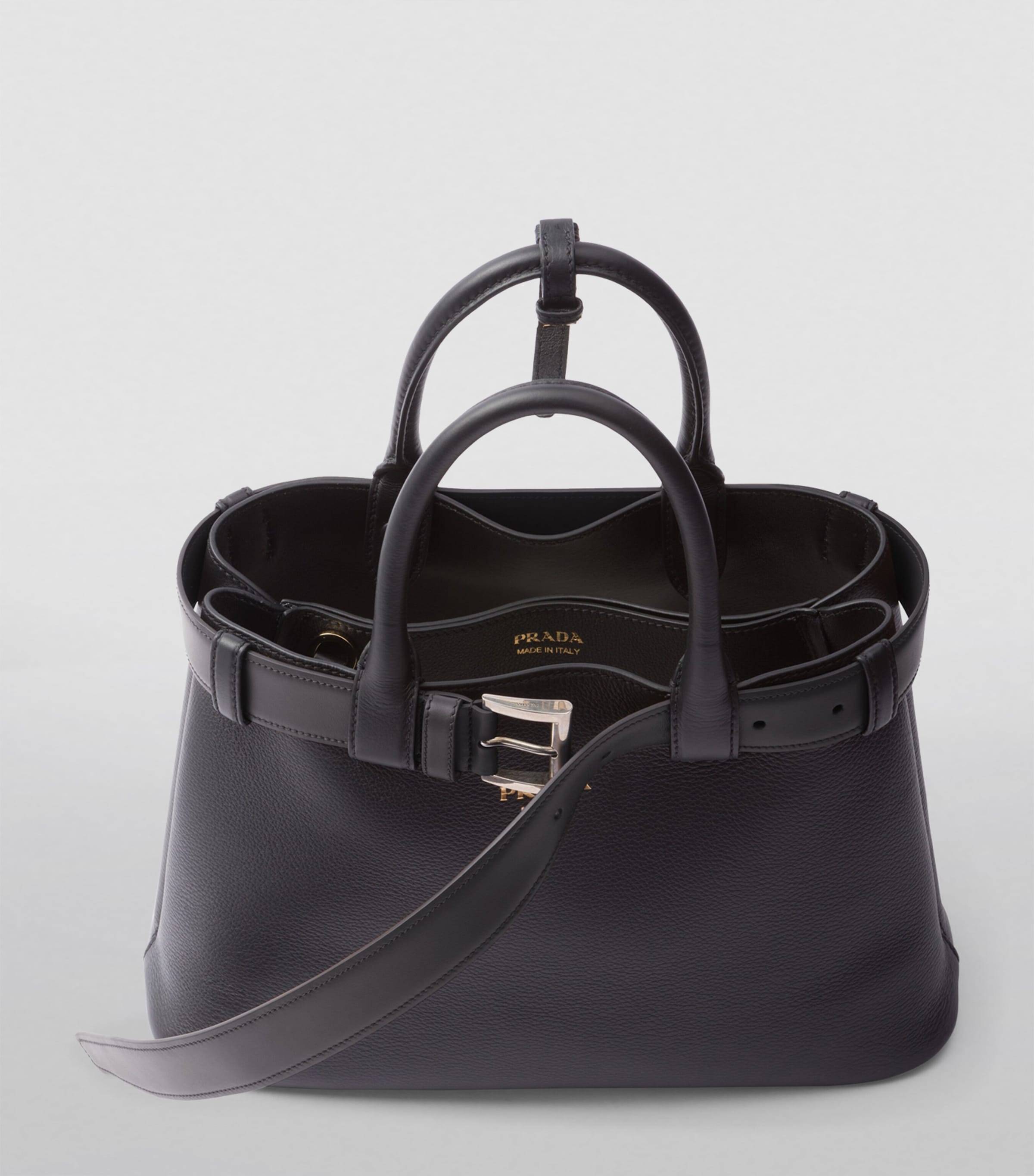 Prada Medium Leather Buckle Tote Bag Harrods UK