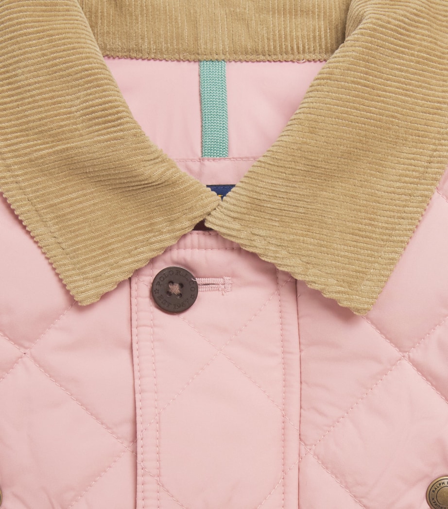 Ralph Lauren Kids Corduroy-Trim Puffer Coat (6-14 Years) Adirondack Rose Image 3