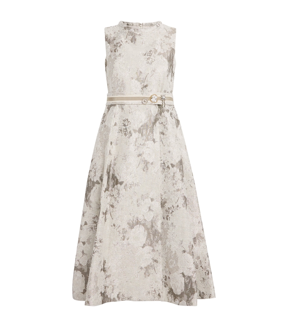 Metallic Jacquard Midi Dress ECRU Image 1