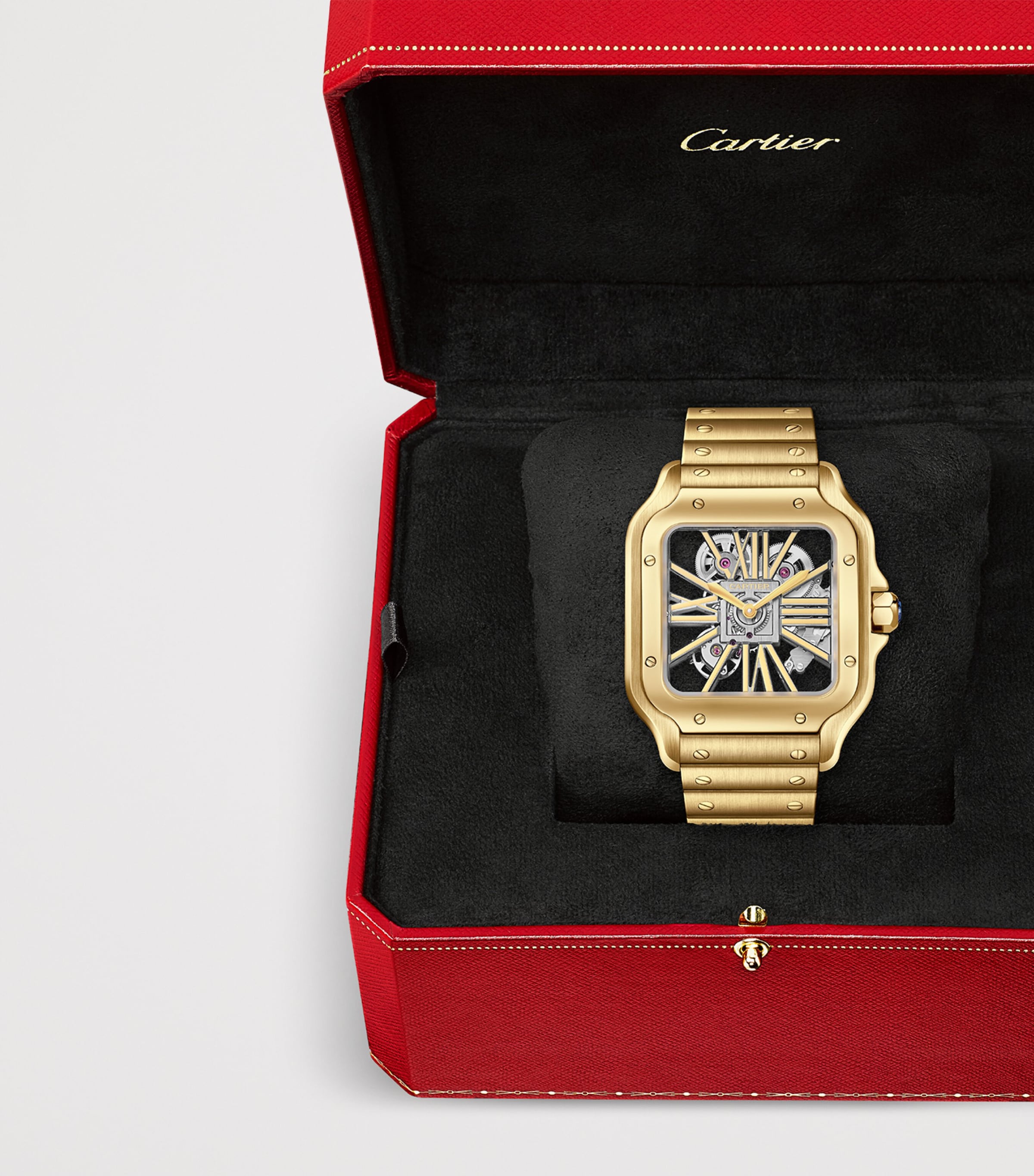 Cartier Large Yellow Gold Santos de Skeleton Watch 28mm Yellow Gold Image 9