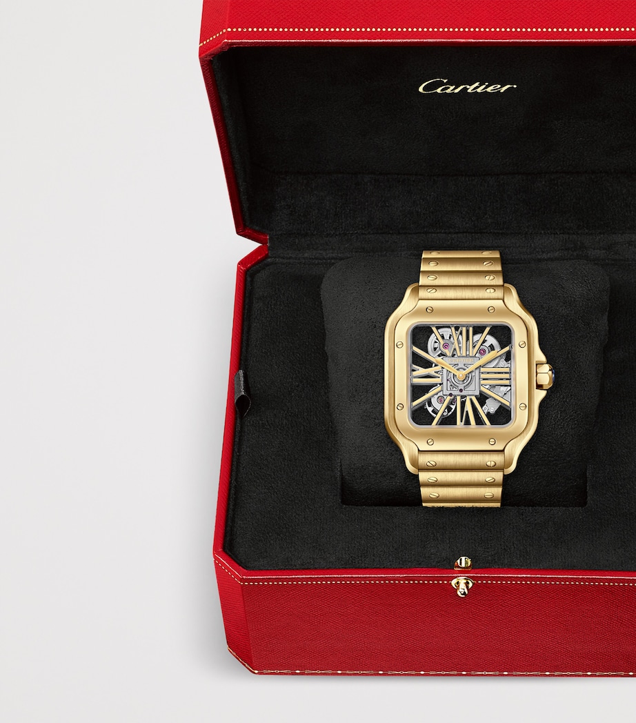 Cartier Large Yellow Gold Santos de Skeleton Watch 28mm Yellow Gold Image 9