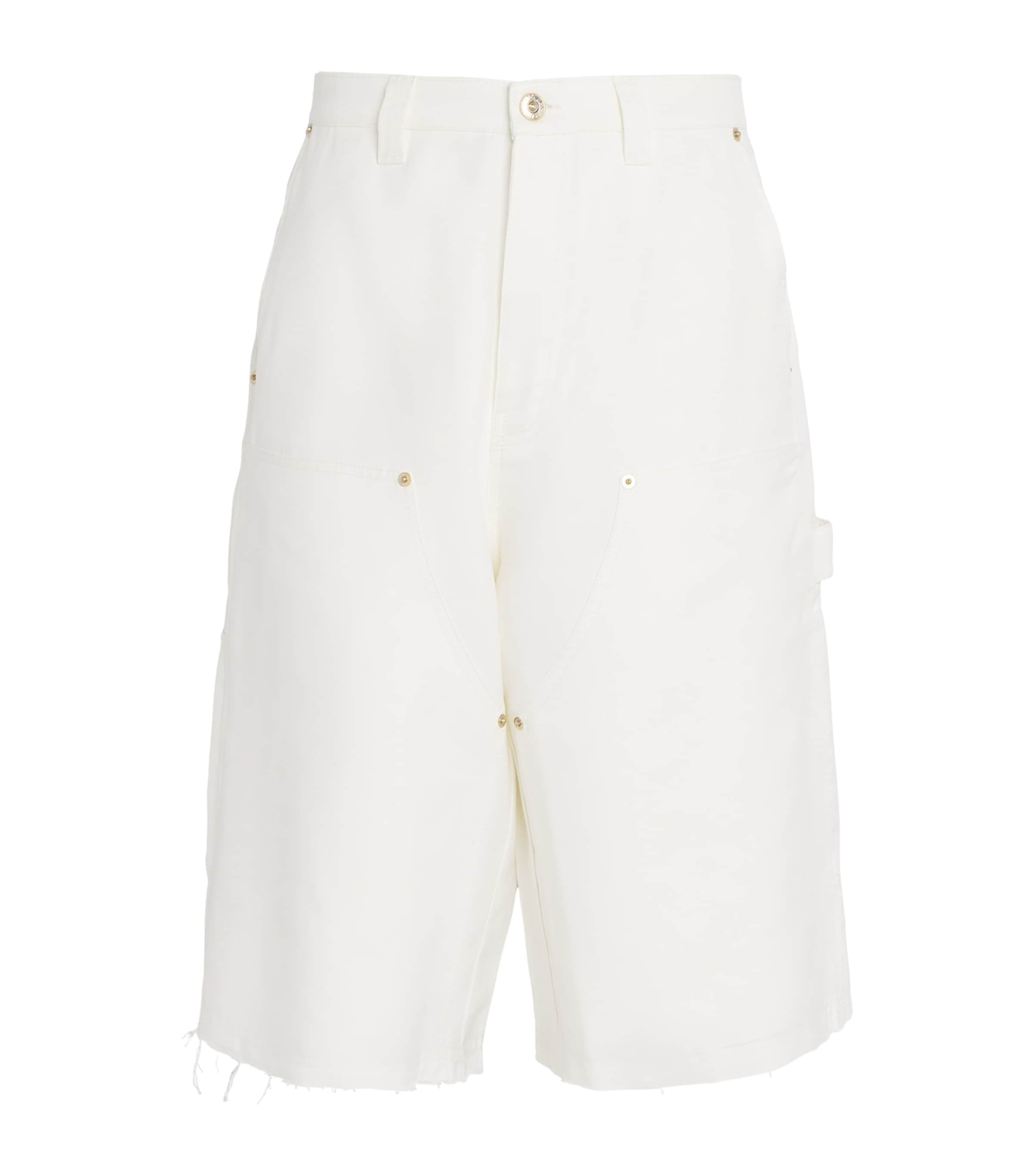 Shop Wales Bonner Denim Kingston Shorts In White