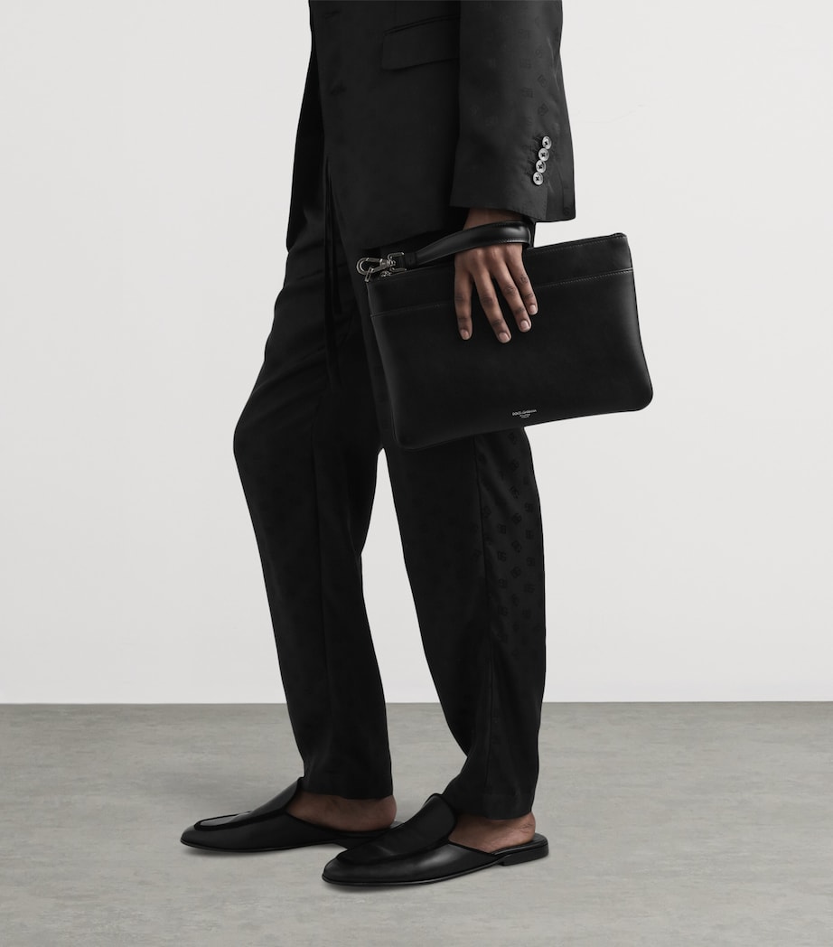 Dolce&Gabbana Calfskin Pouch Black Image 4
