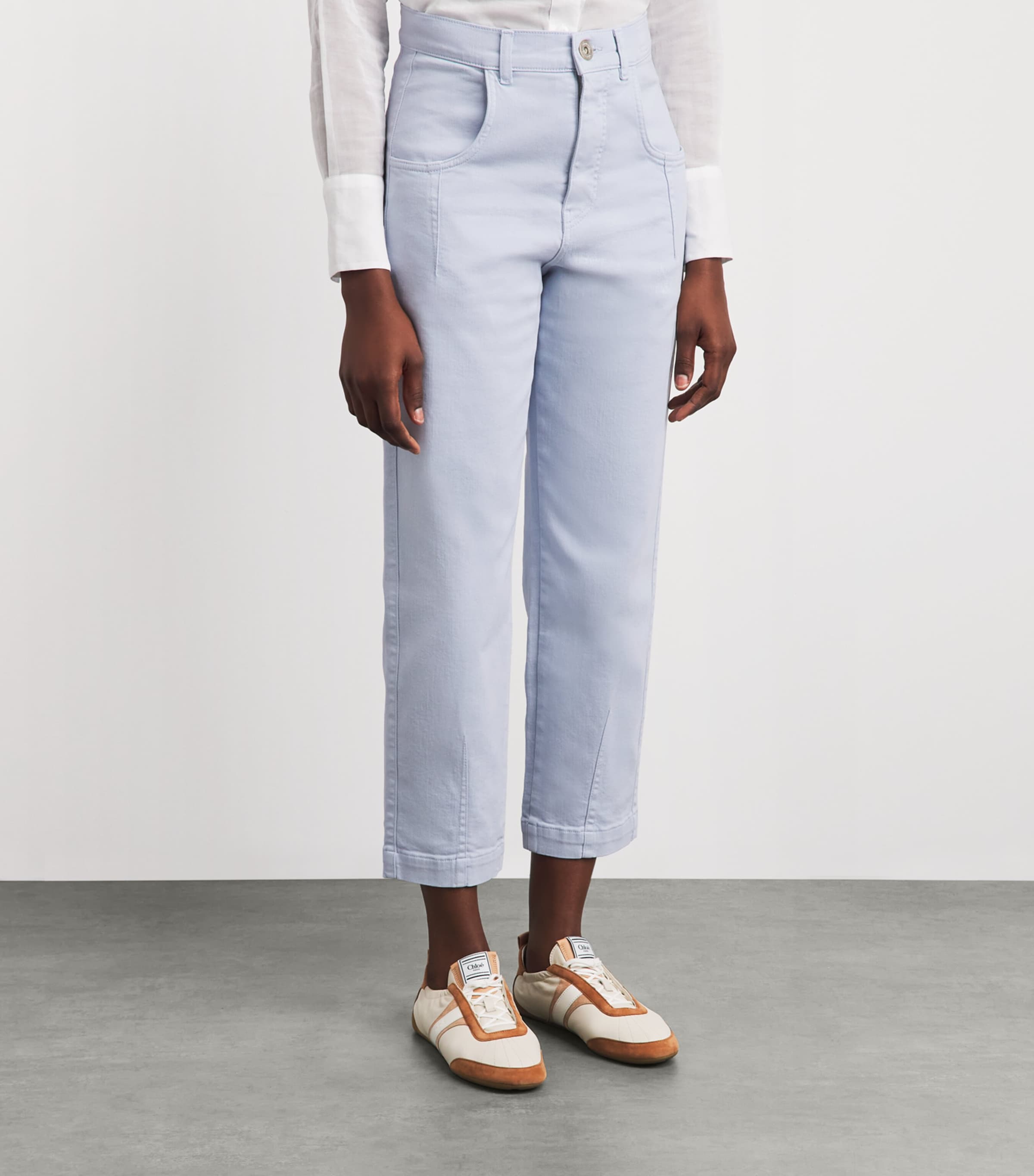 Eleventy Womens Front-Pleat Jeans Nuvola Image 4