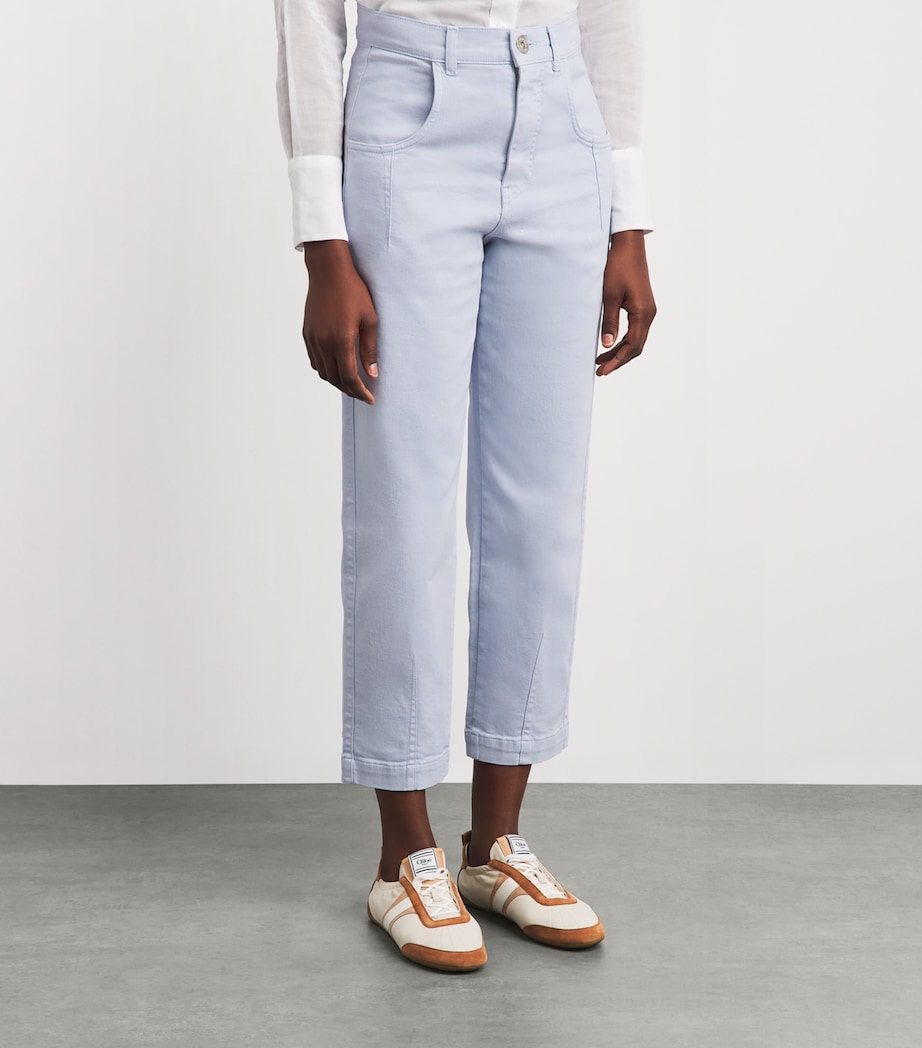 Eleventy Womens Front-Pleat Jeans Nuvola Image 4