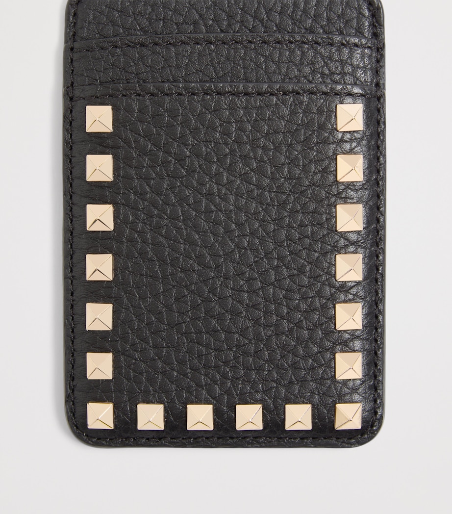 Valentino Garavani Leather Rockstud Magnetic Card Holder Image 4
