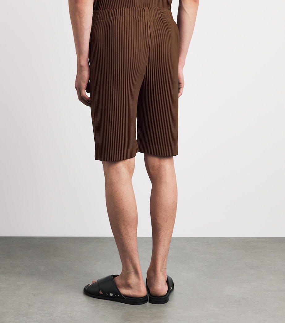 Homme Plissé Issey Miyake Mens Pleated Shorts Anchor Brown Image 5