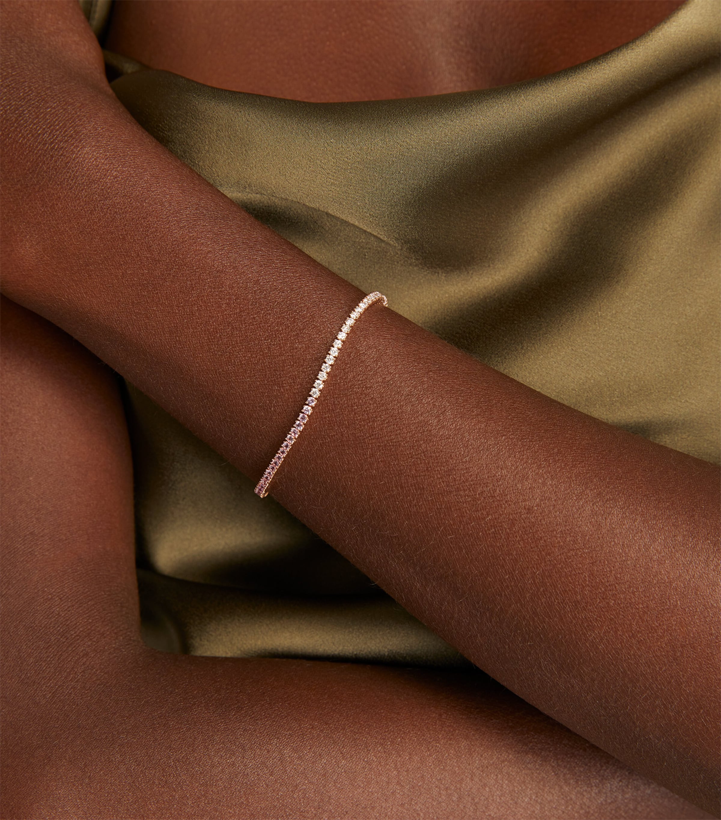 Rose Gold, Diamond and Pink Sapphire Hepburn Bracelet ROSE GOLD Image 4