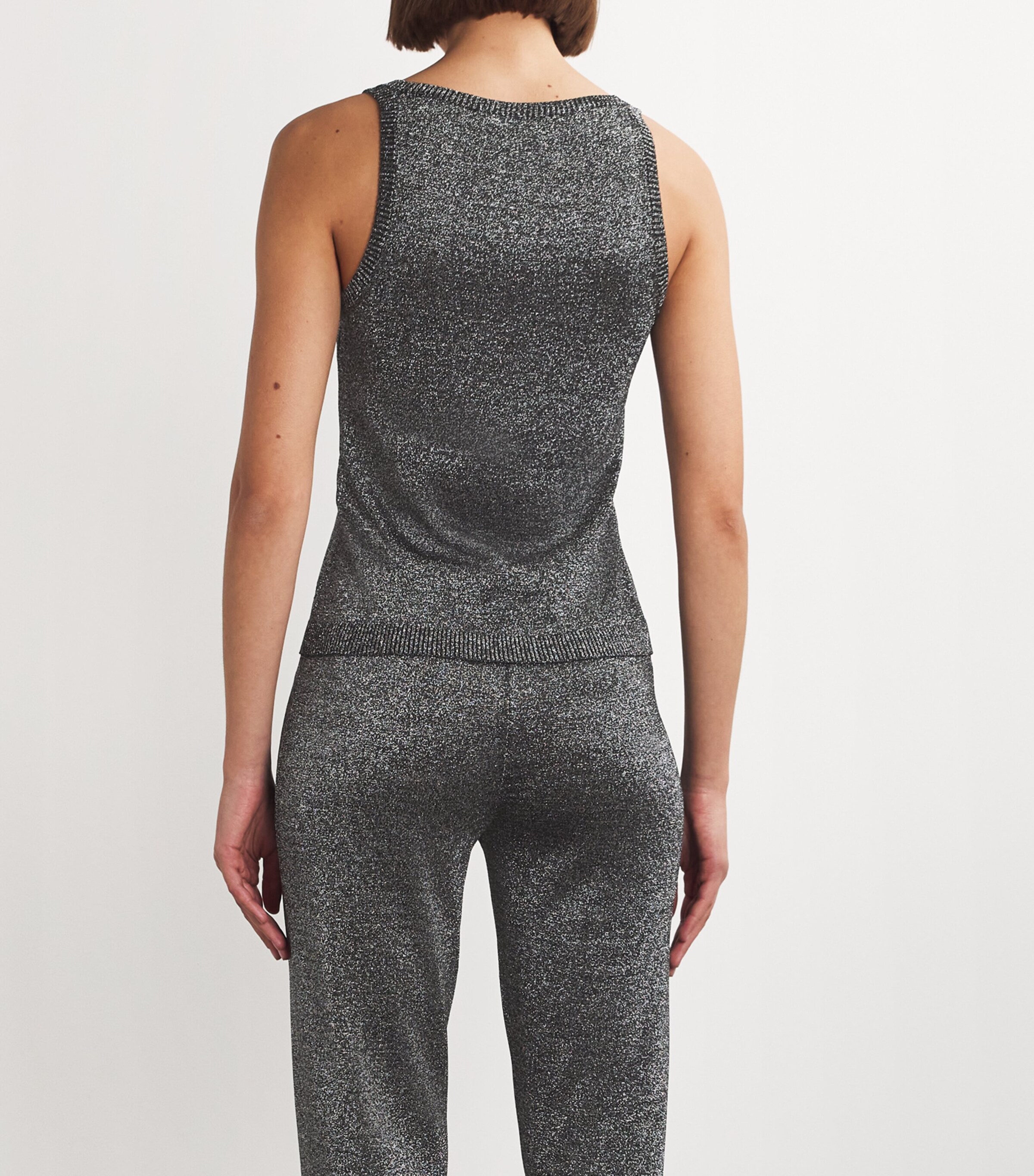 Missoni Womens Glitter Tank Top Black Silver Image 4