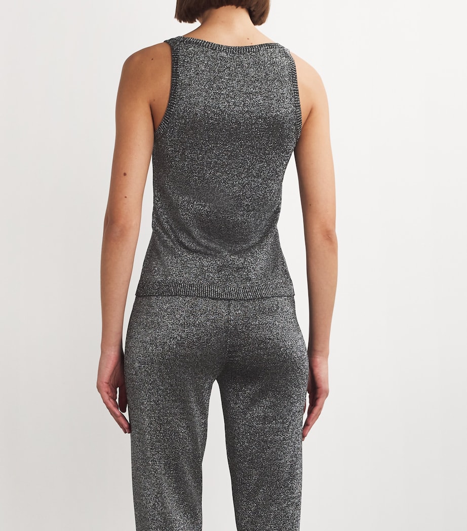 Missoni Womens Glitter Tank Top Black Silver Image 4