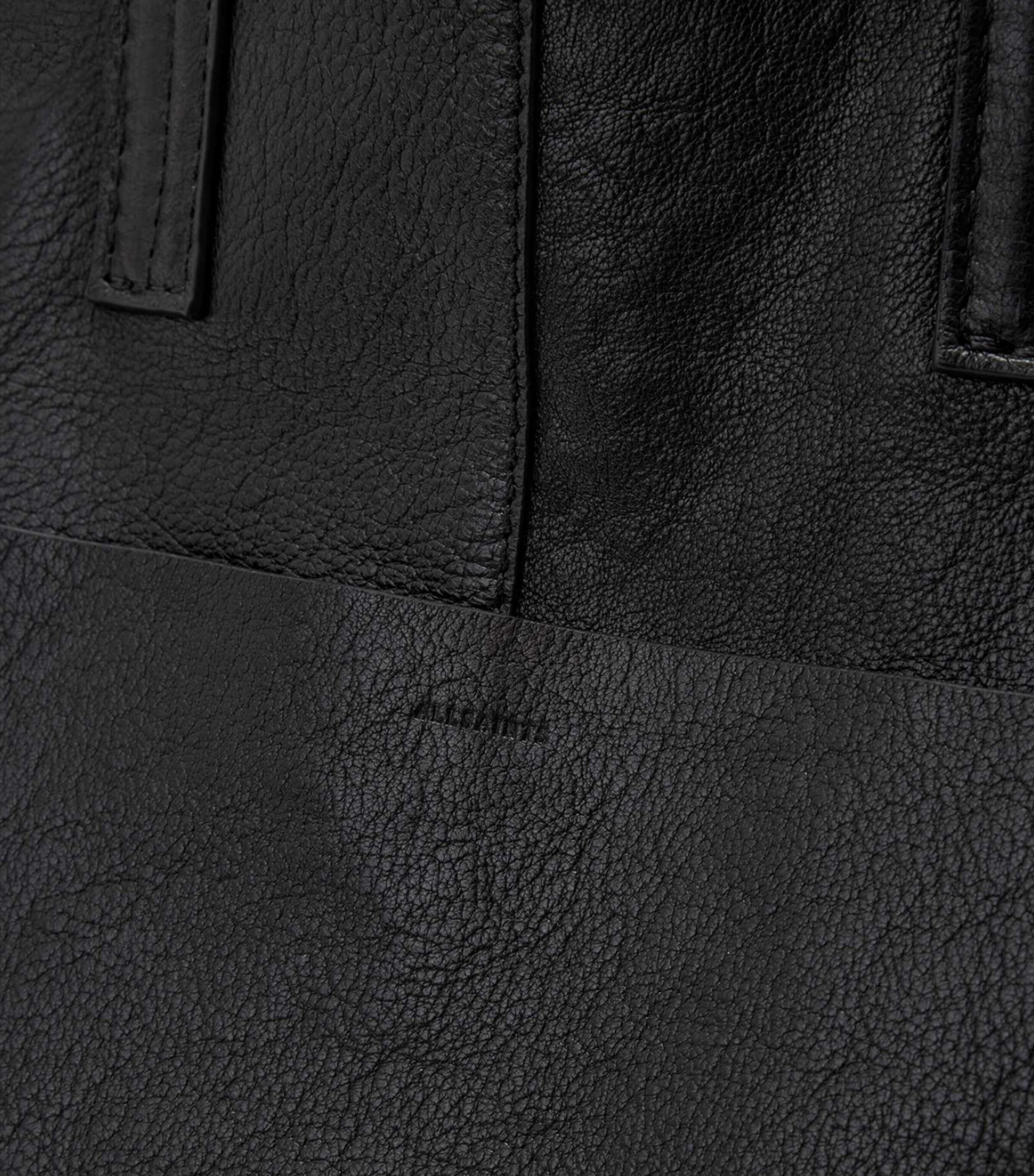AllSaints Leather Lutece Tote Bag Black Image 6