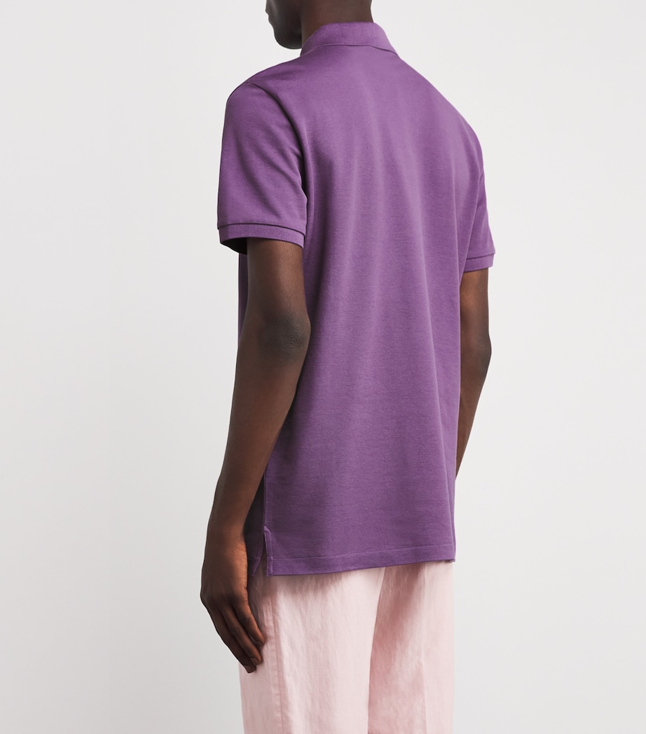 Cotton Embroidered Polo Shirt FIG PURPLE Image 4