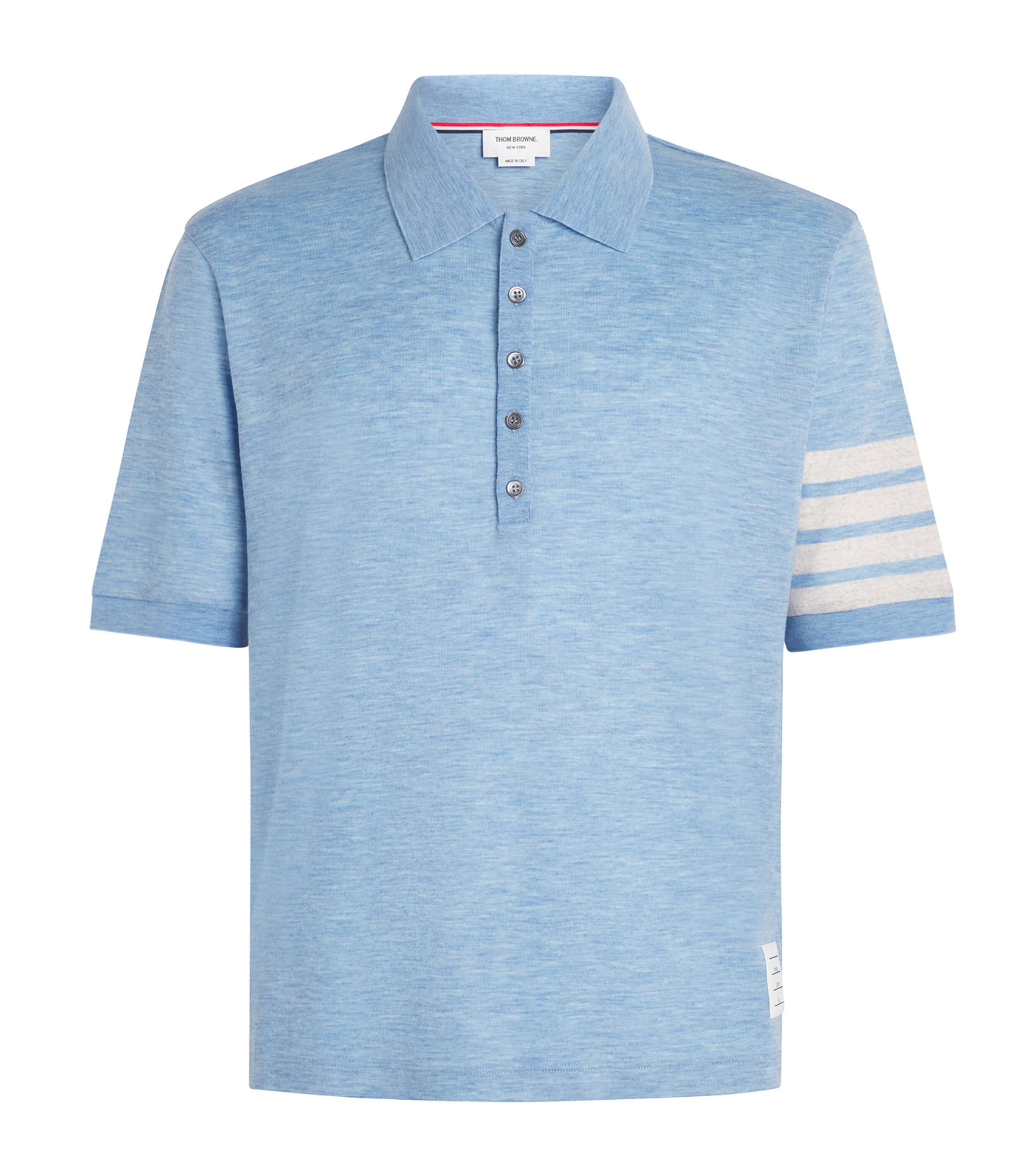 Wool 4-Bar Polo Shirt LIGHT BLUE Image 1