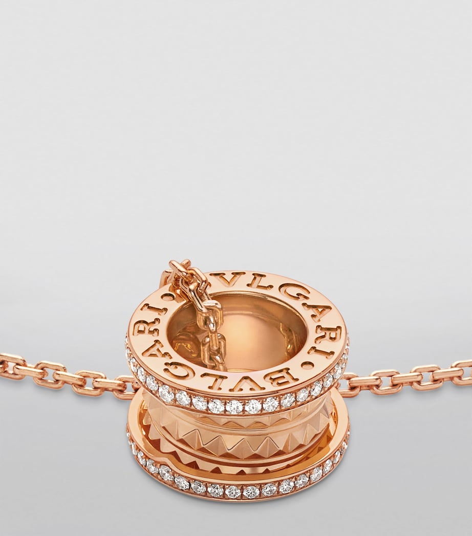 Rose Gold and Diamond B.zero1 Rock Pendant Necklace PINK GOLD Image 3