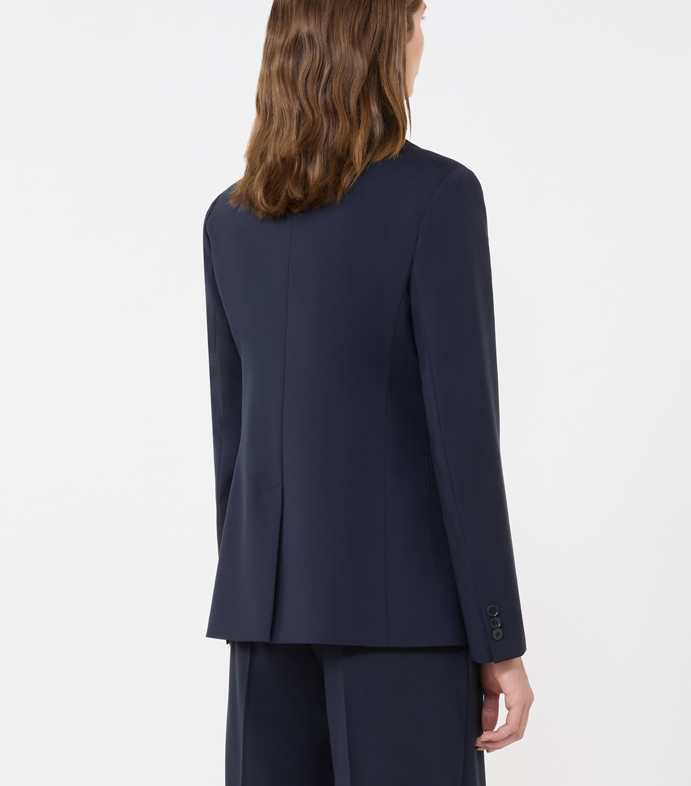 Weekend Max Mara Womens Virgin Wool Double-Breasted Blazer Navy Image 3