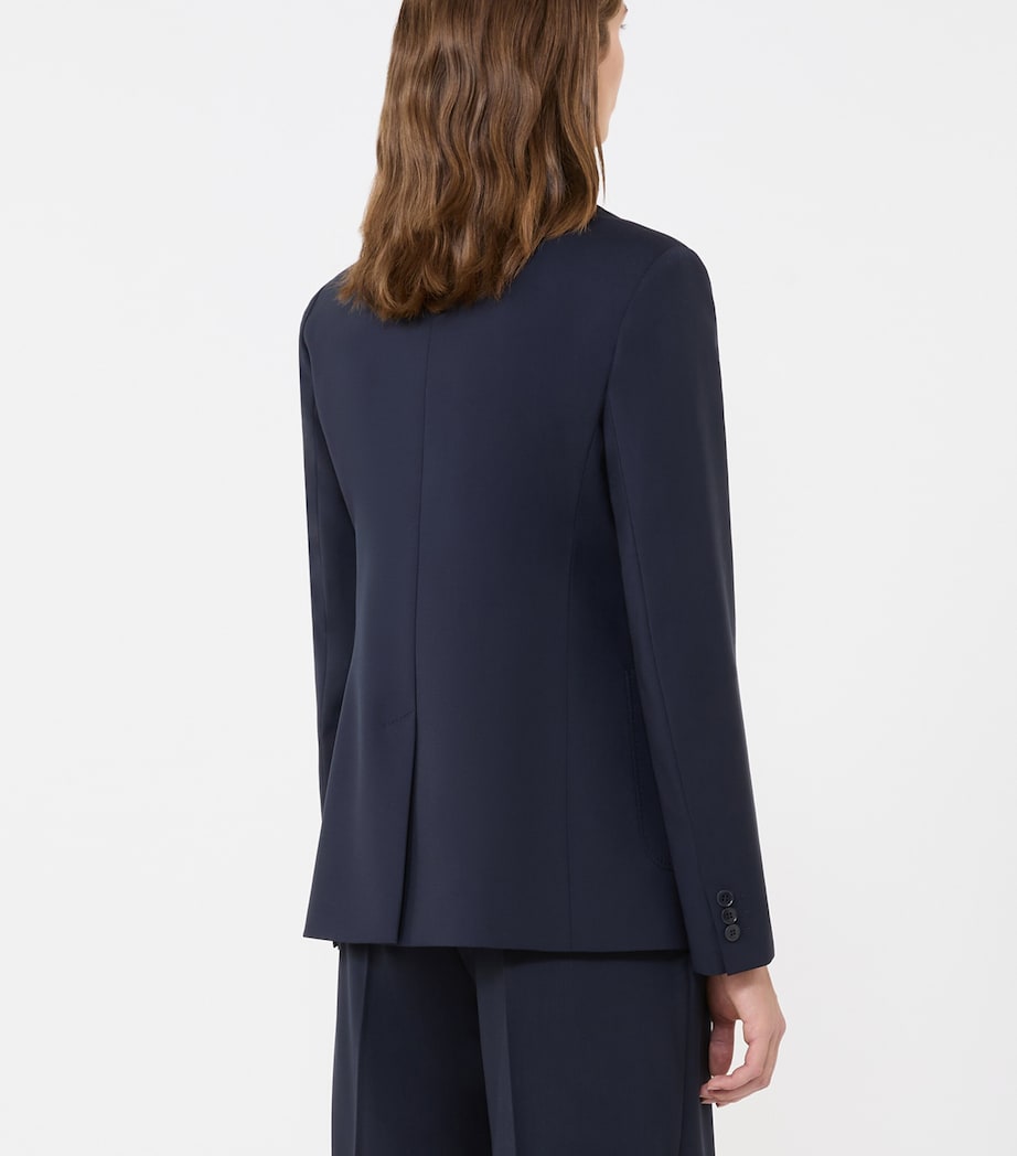 Weekend Max Mara Womens Virgin Wool Double-Breasted Blazer Navy Image 3