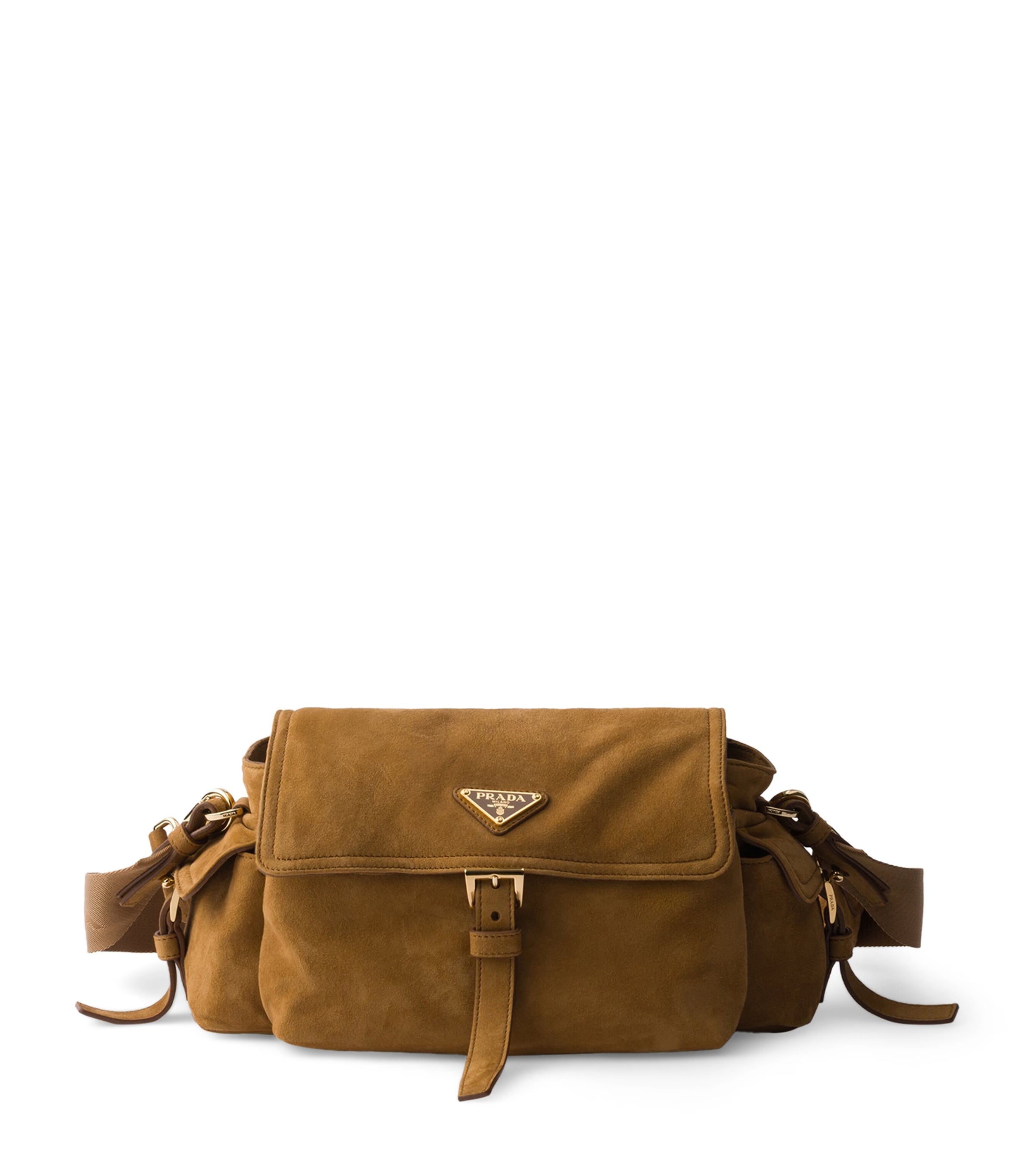 Prada Medium Suede Explore Shoulder Bag | Harrods UK
