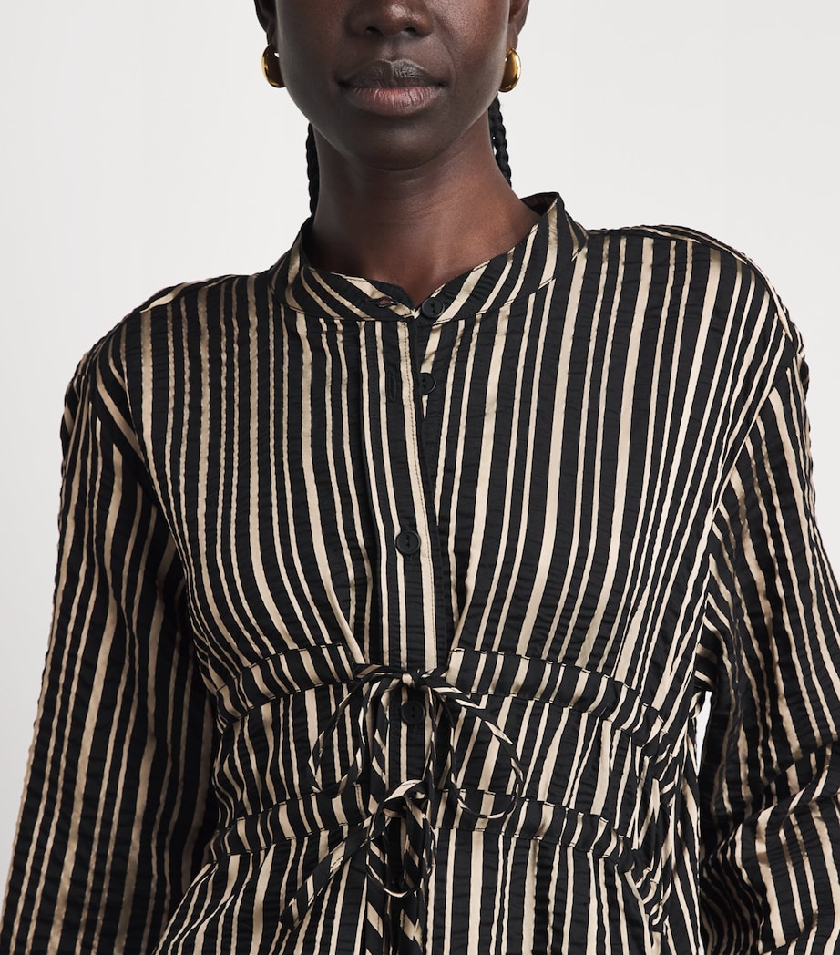 Palmer//Harding Womens Wool-Blend Clarity Maxi Dress Black & Gold Stripe Image 3