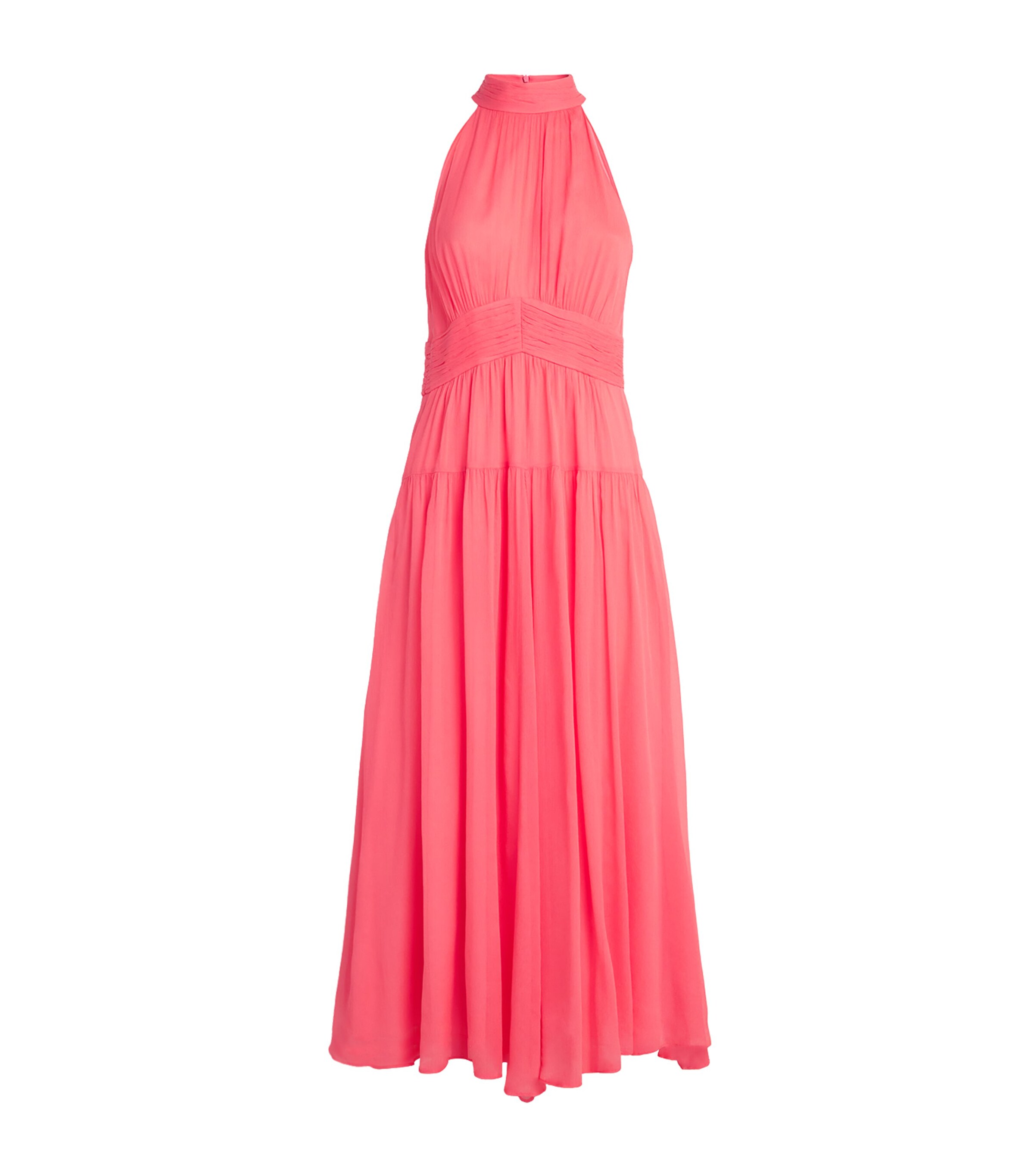 ME+EM Pink Silk Halterneck Midi Dress | Harrods UK