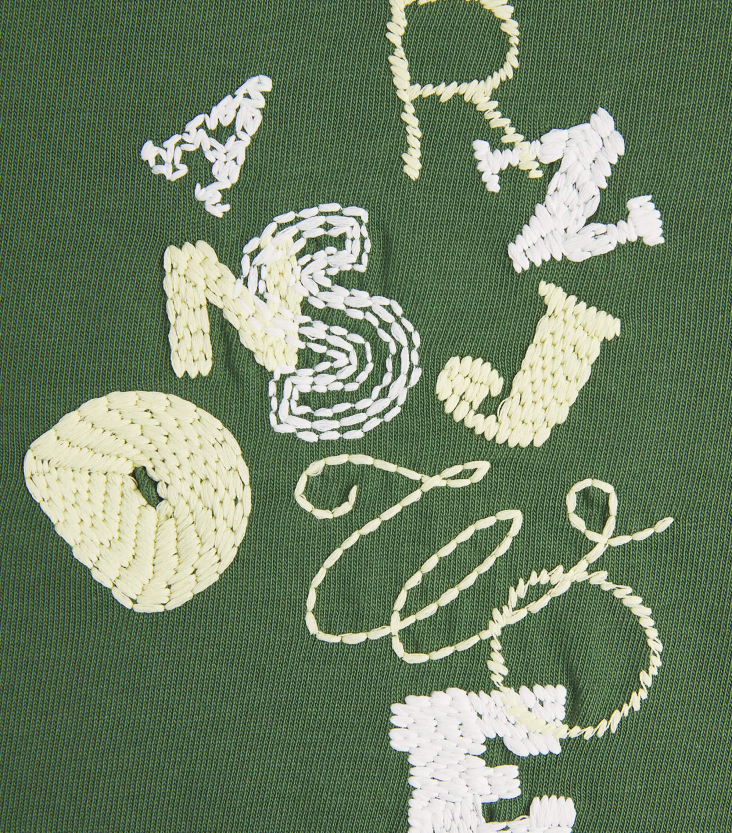 JW Anderson Mens Cotton Scattered Letters T-Shirt Green Image 6