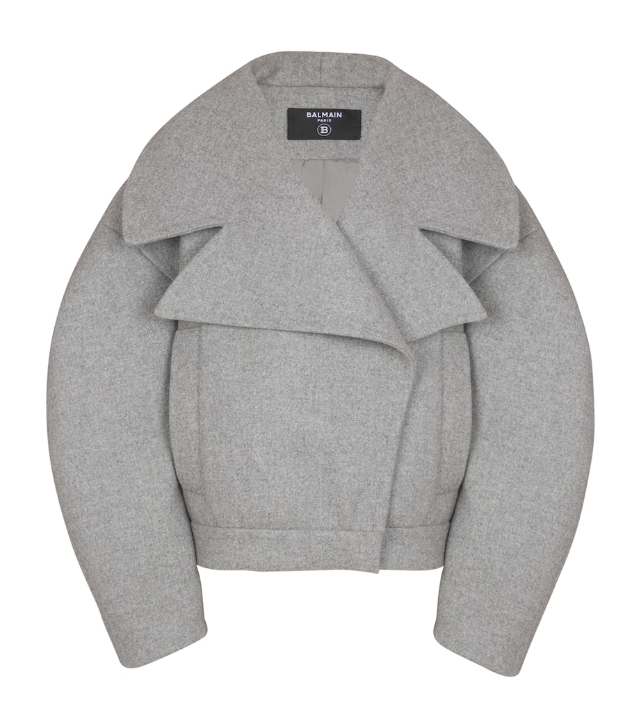 Wool-Cashmere Oversized Pea Coat 9AF GRIS CLAIR Image 1